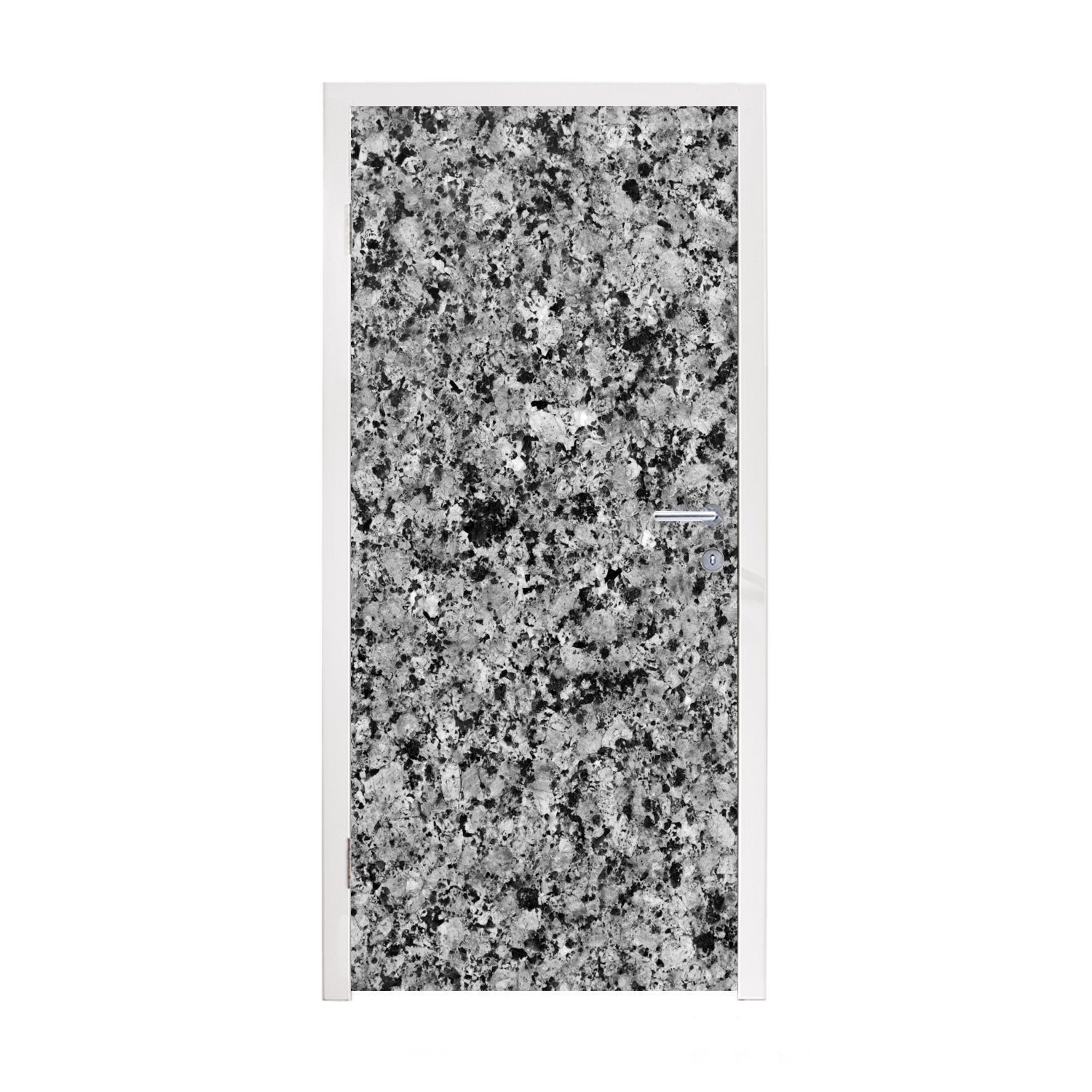 MuchoWow Türtapete Granit - Schwarz - Grau - Stein, Matt, bedruckt, (1 St), Fototapete für Tür, Türaufkleber, 75x205 cm
