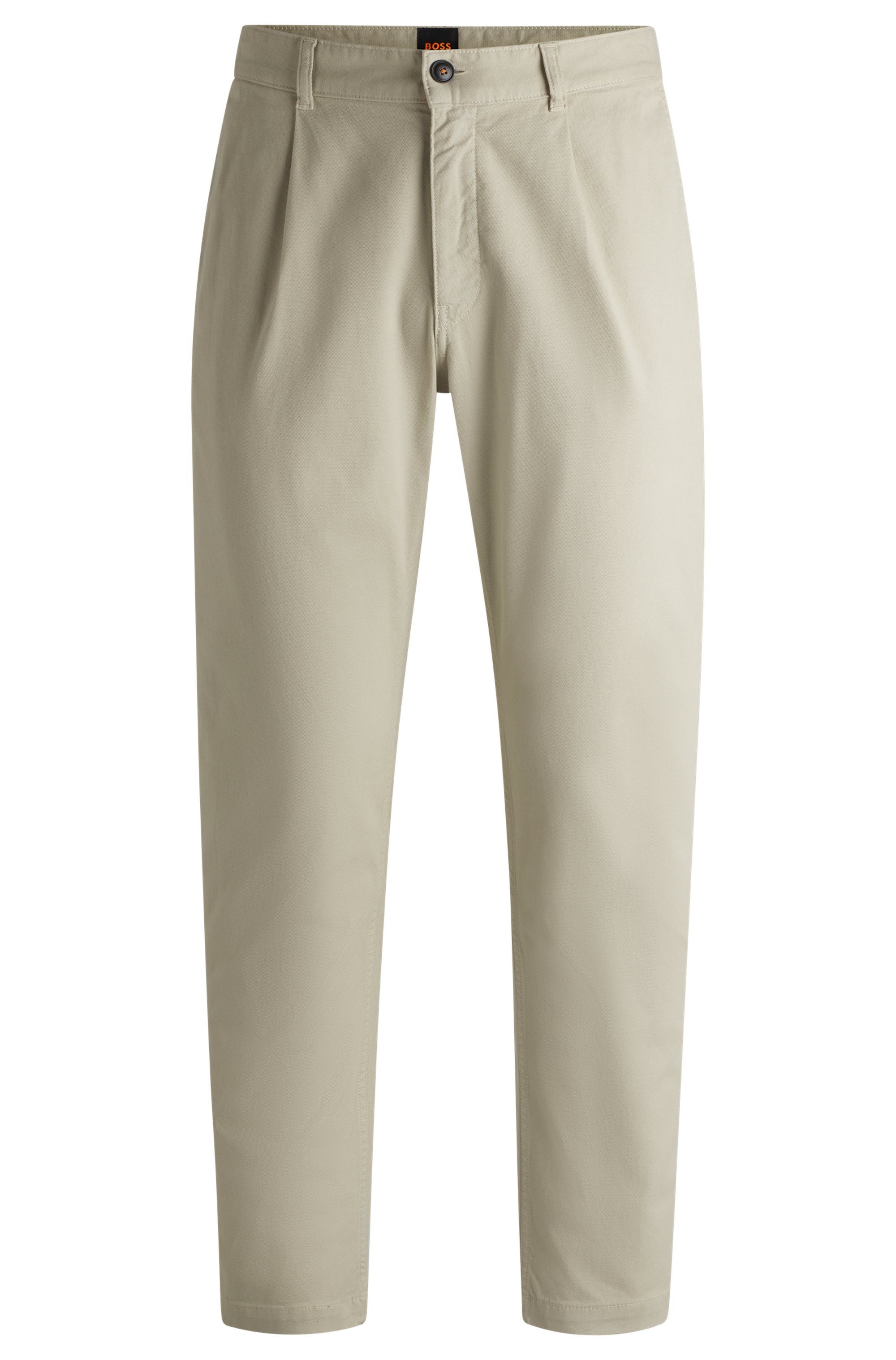 BOSS ORANGE Chinohose Pleated mit Markenlogo günstig online kaufen
