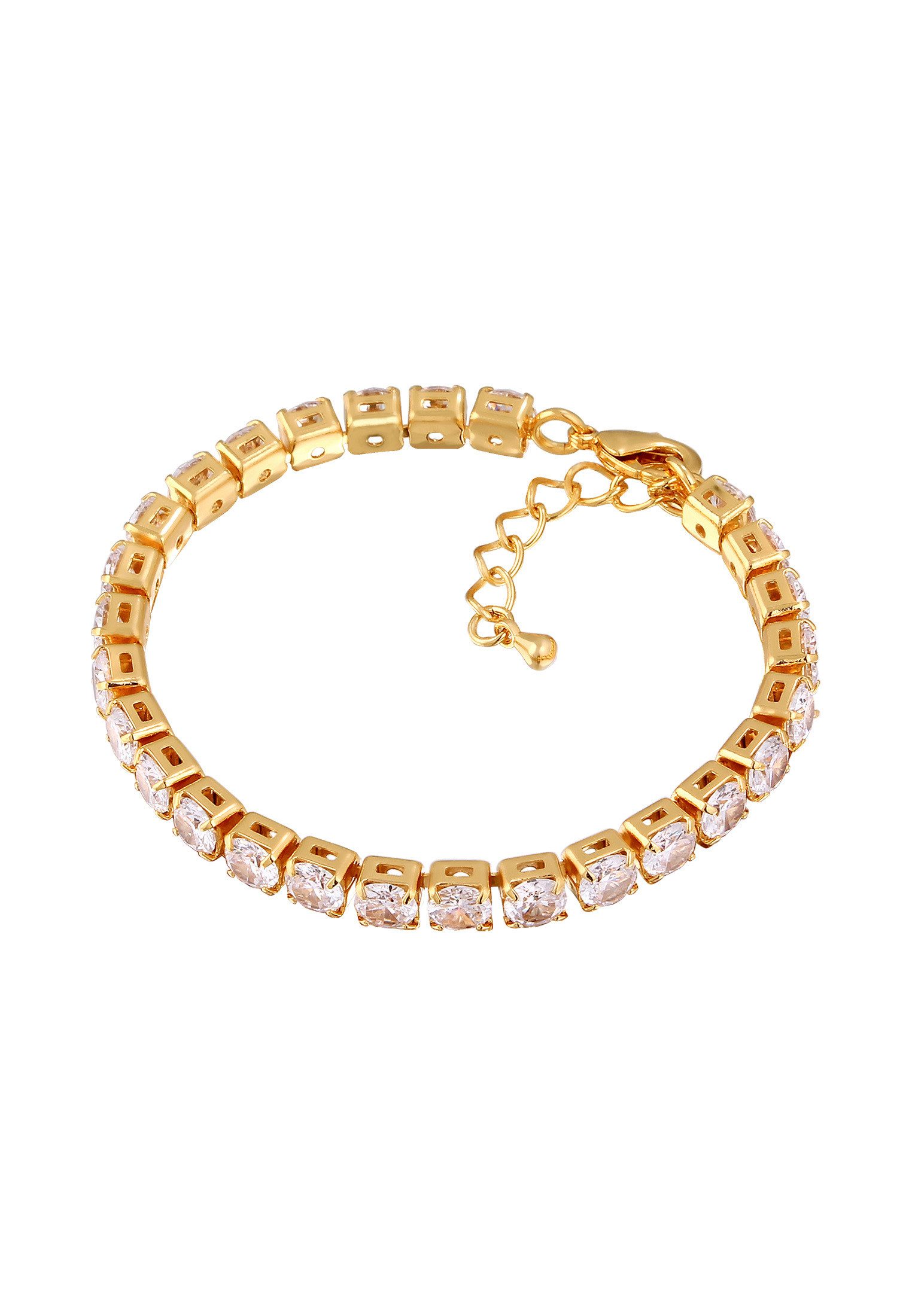 Elli Armband Zirkonia Tennisarmband Goldfarben (kein Set, 1-tlg)