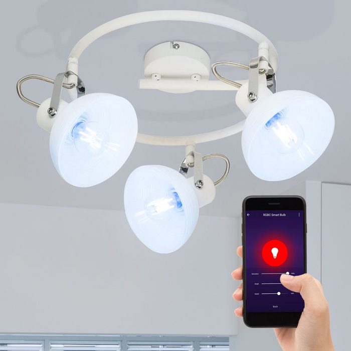 etc-shop Smarte LED-Leuchte Smart Decken Spot Rondell Lampe drehbar Leuchte