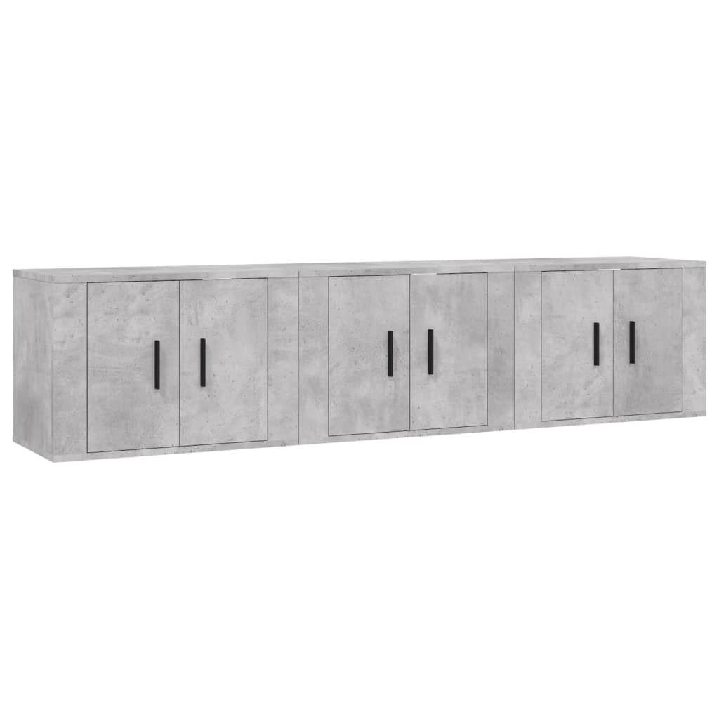 Stk. 57x34,5x40 furnicato Betongrau TV-Schrank cm 3 TV-Wandschränke