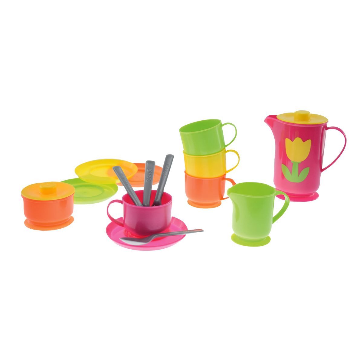 GOWI Sandform-Set Kaffeeservice Paris mehrfarbig 21x14x6,5cm 17 Teile