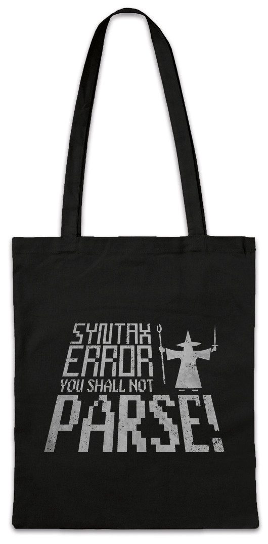 Beuteltasche You Shall Not Parse Stofftasche Syntax Errror Computer Fun Geek Nerd