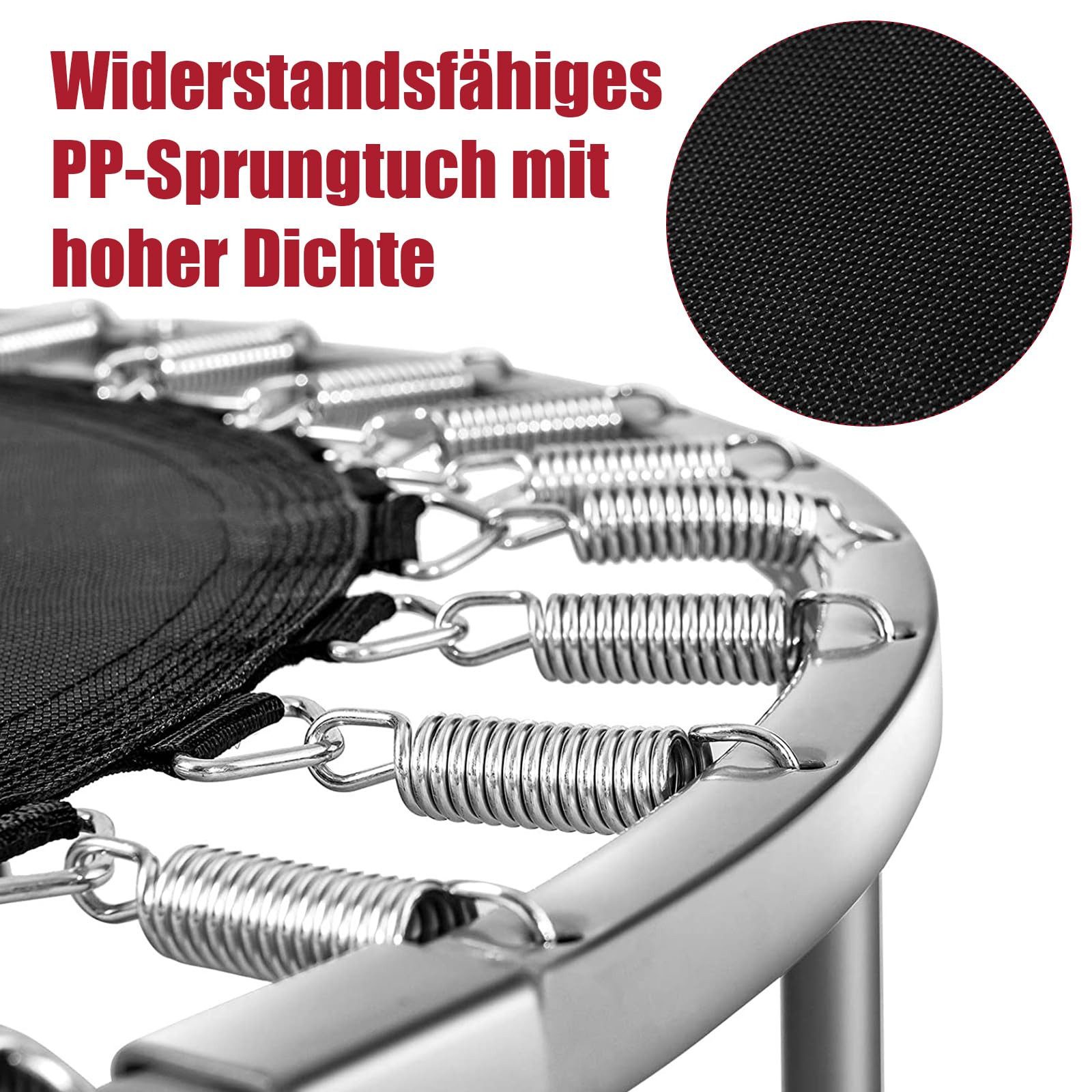 COSTWAY Fitnesstrampolin φ97cm Trampolin, bis 150kg belastbar