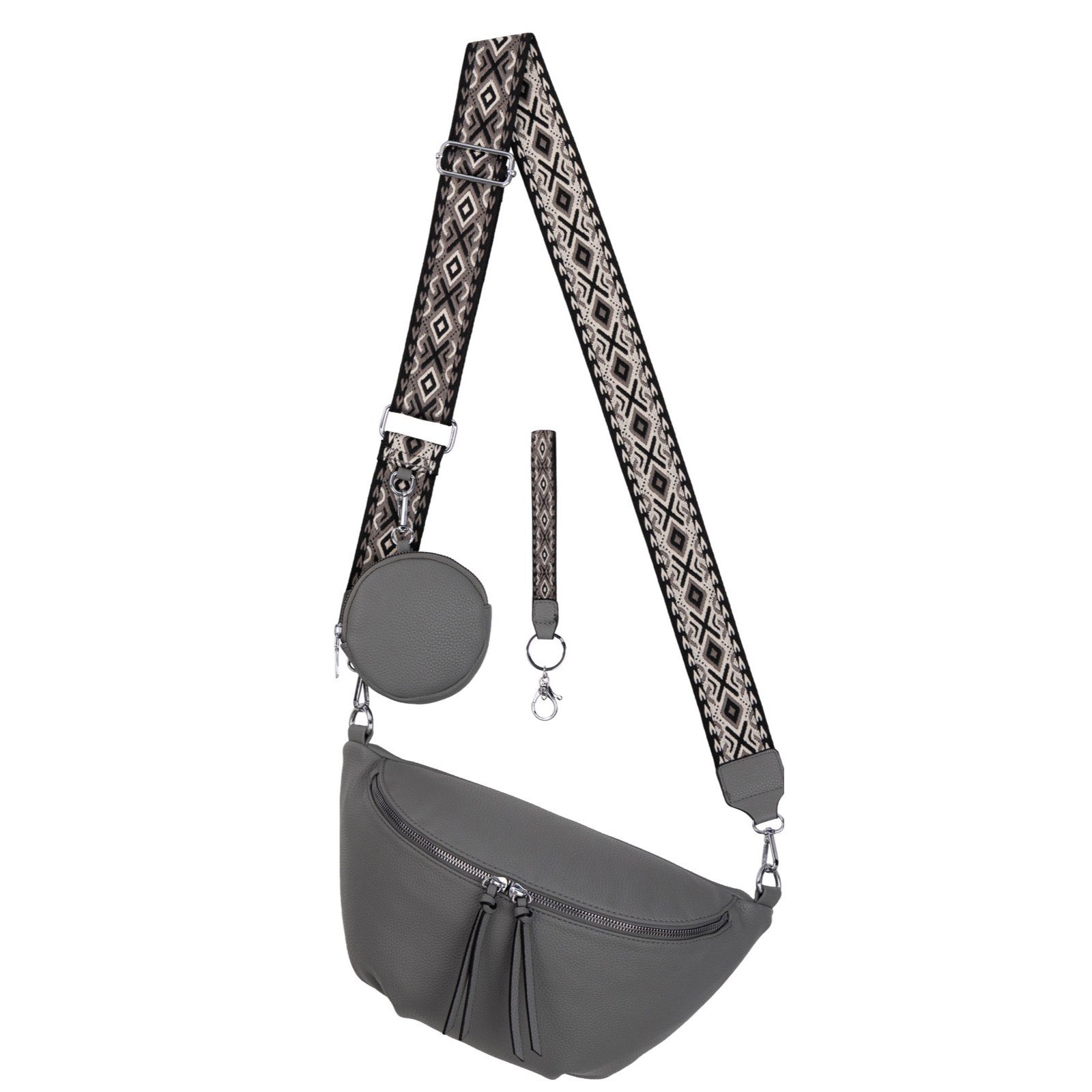 Gürteltasche Bauchtasche Umhängetasche Crossbody-Bag Kunstleder Italy-Design