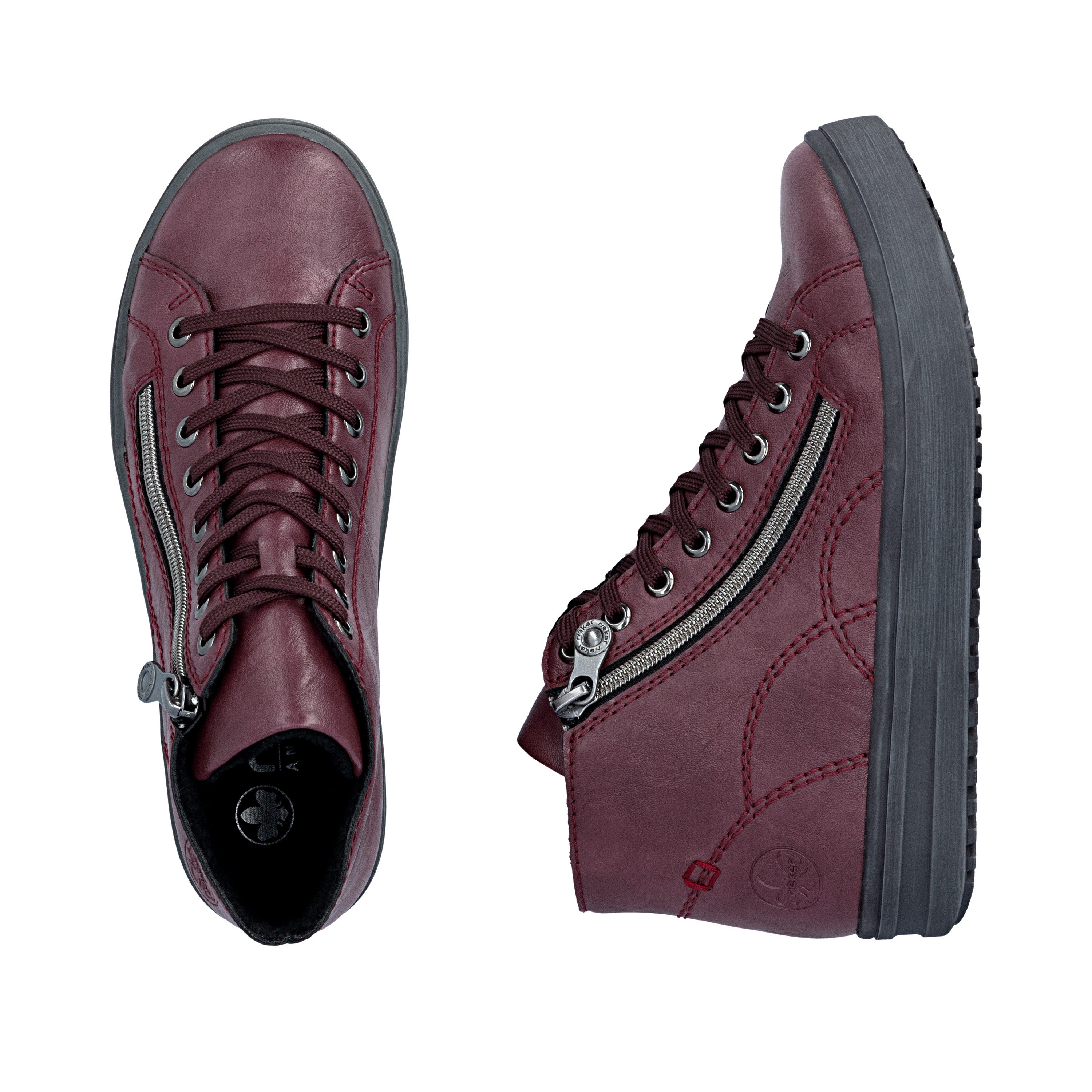 Rieker Schnürboots High Top-Sneaker, Herbstschuh mit dezenten Ziernähten