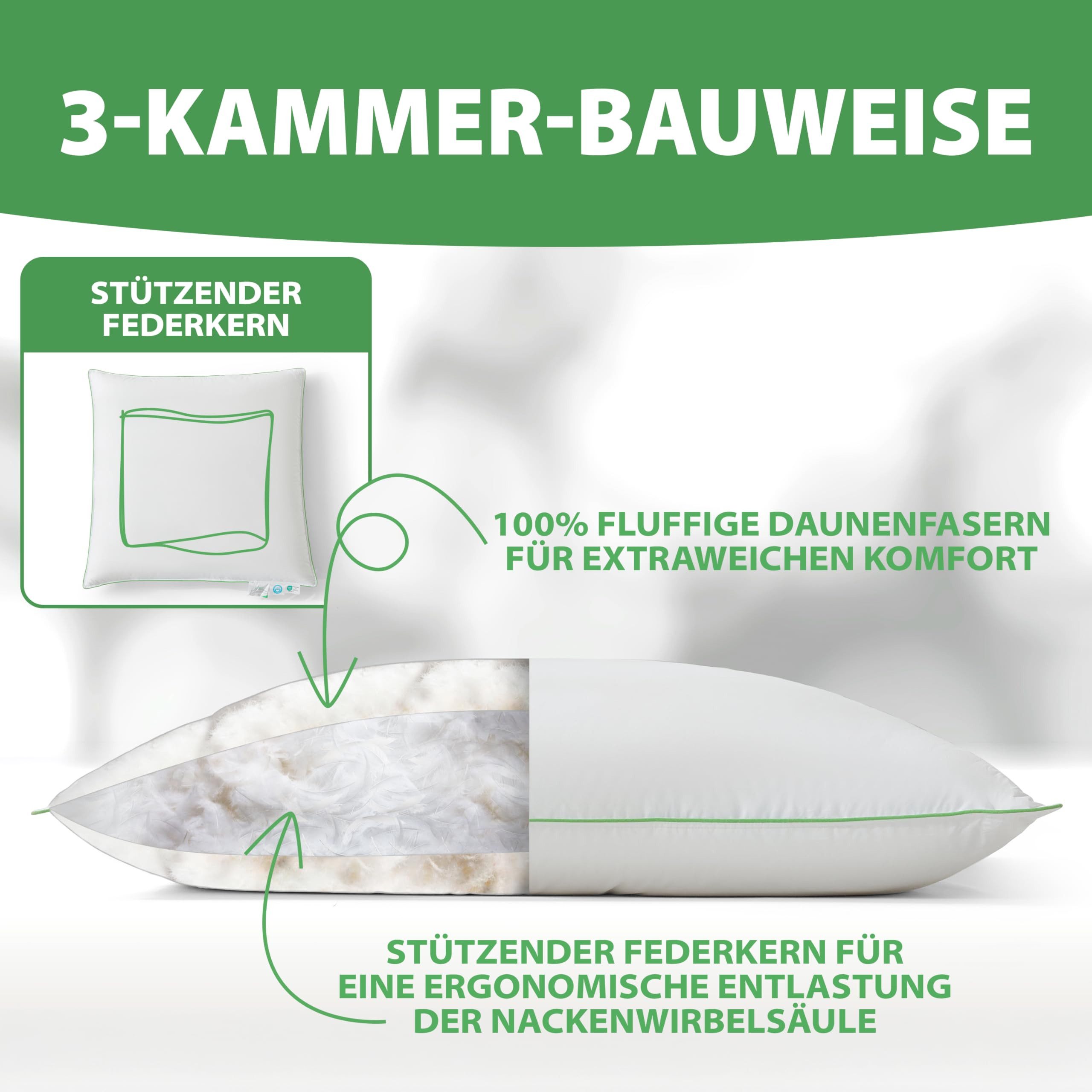 Welldora 3-Kammer-Kopfkissen Premium Kopfkissen, Ergonomisch optimiertes Na günstig online kaufen