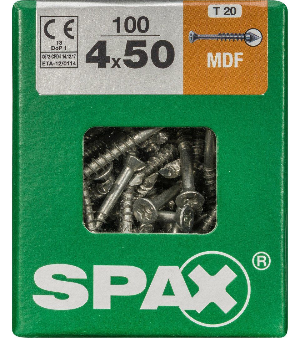 SPAX Holzbauschraube Spax Faserplattenschrauben 4.0 x 50 mm TX 15 - 100