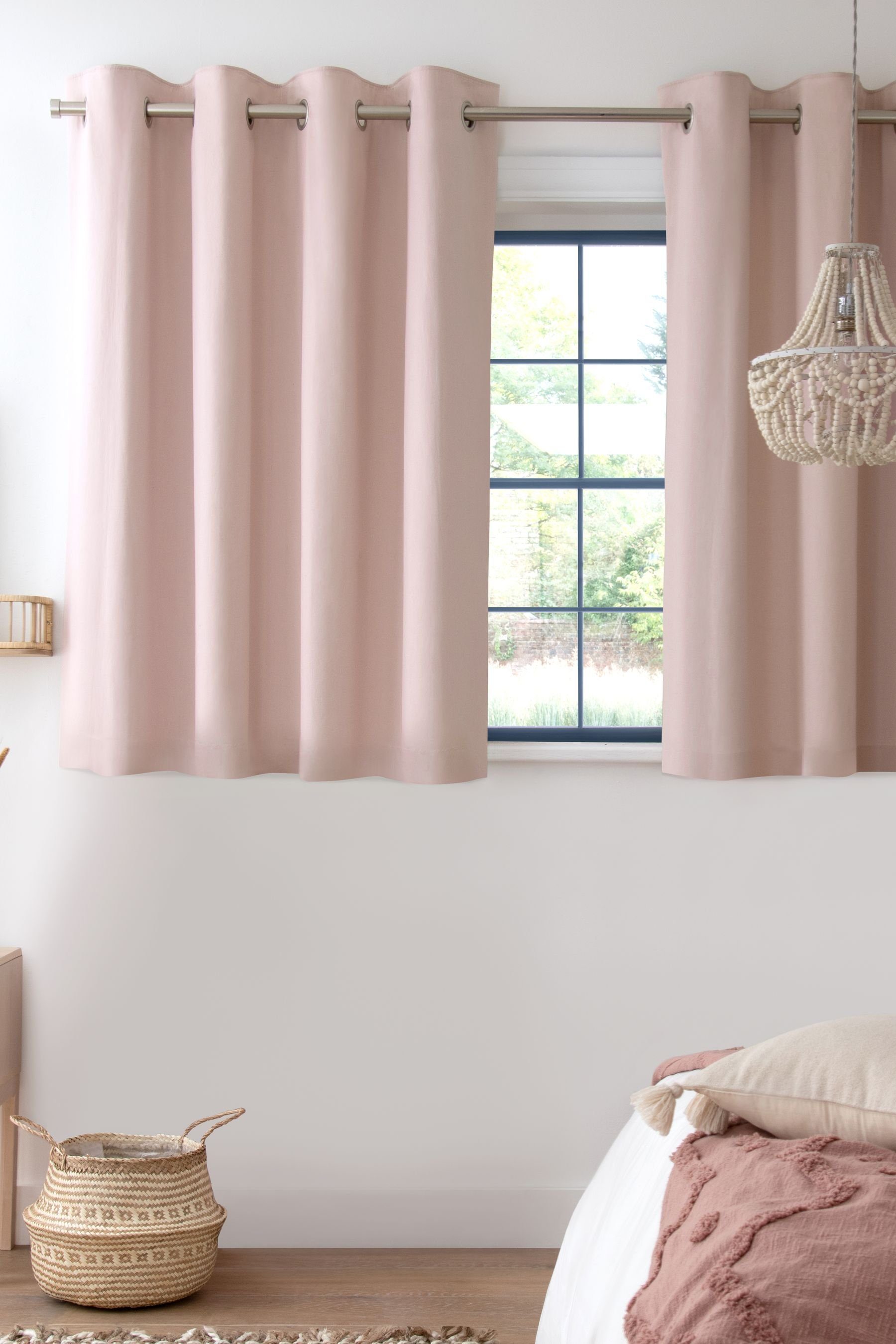 Ösenvorhänge Gefütterte Pink Baumwolle, St) Dusky (3 Vorhang aus Next,