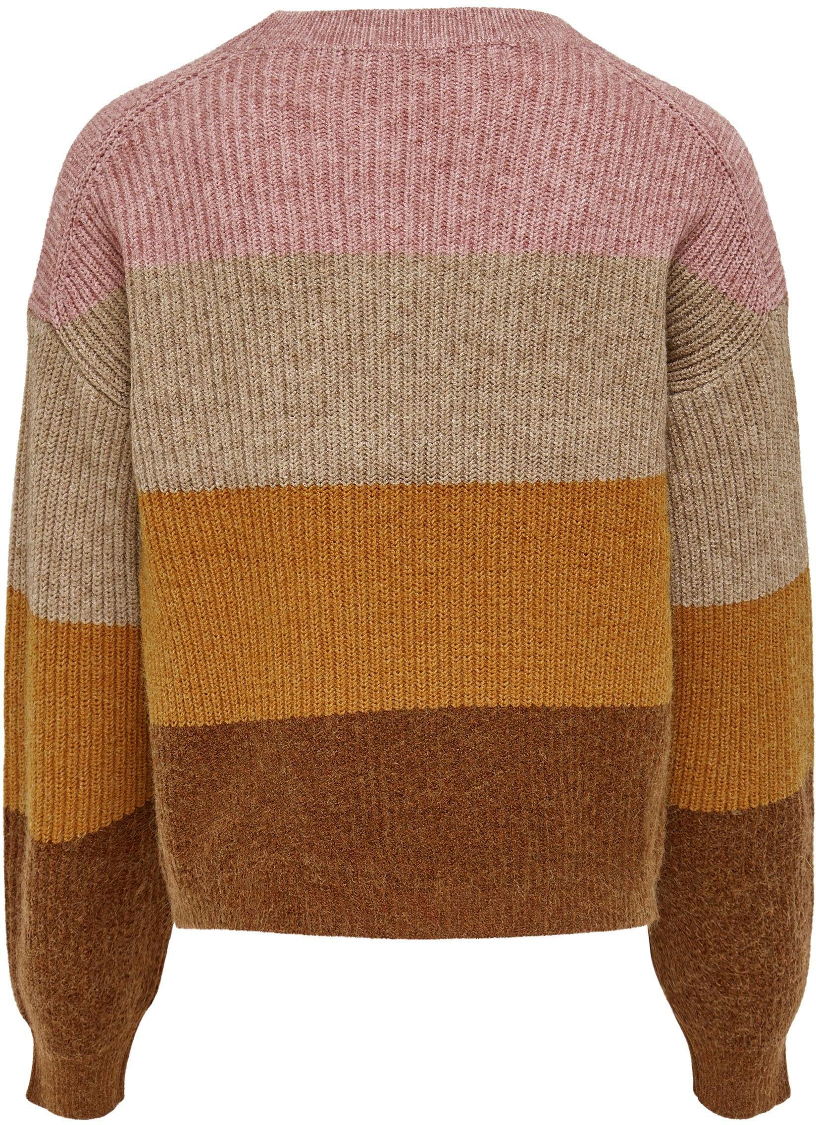 dusty ONLY KOGSANDY PULLOVER STRIPE rose KIDS L/S Strickpullover