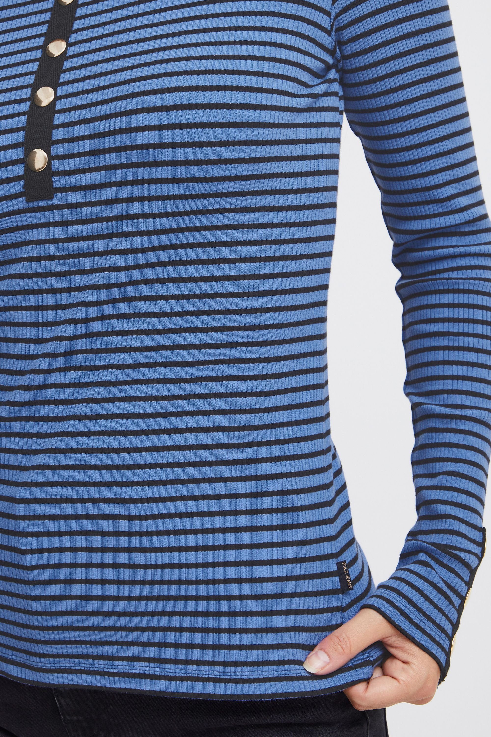 Pulz Jeans PZHAVANA Dazzling 50207348 Sl (201964) Blue Stripe Longsleeve Long Tshirt 