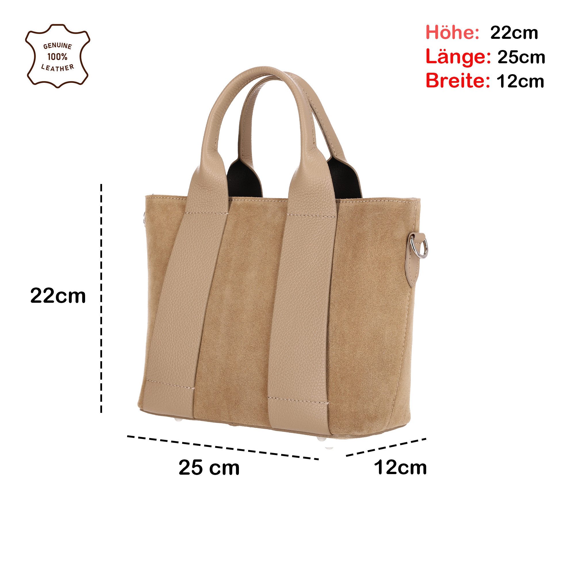 Botego Umhängetasche Damen echtes Leder, Schultertasche Damen Wildleder, Ledertasche Damen