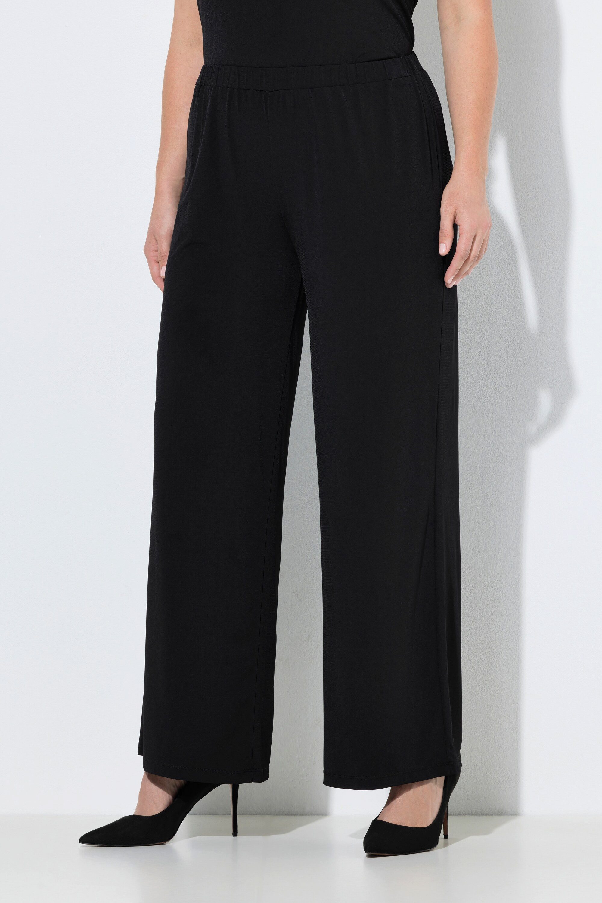 Ulla Popken Funktionshose Jerseyhose weites Bein Elastikbund bis Gr. 66/68 günstig online kaufen