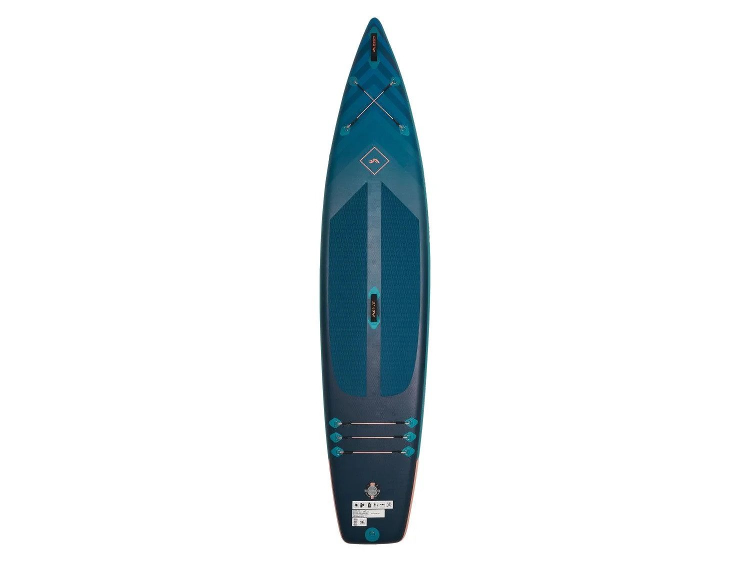 crivit SUP-Board SUP Touring Einkammer 130 kg Paddel Rutschfest, 350 x B 76 x H 15 cm & Kumano 45°-Seagrassfinne