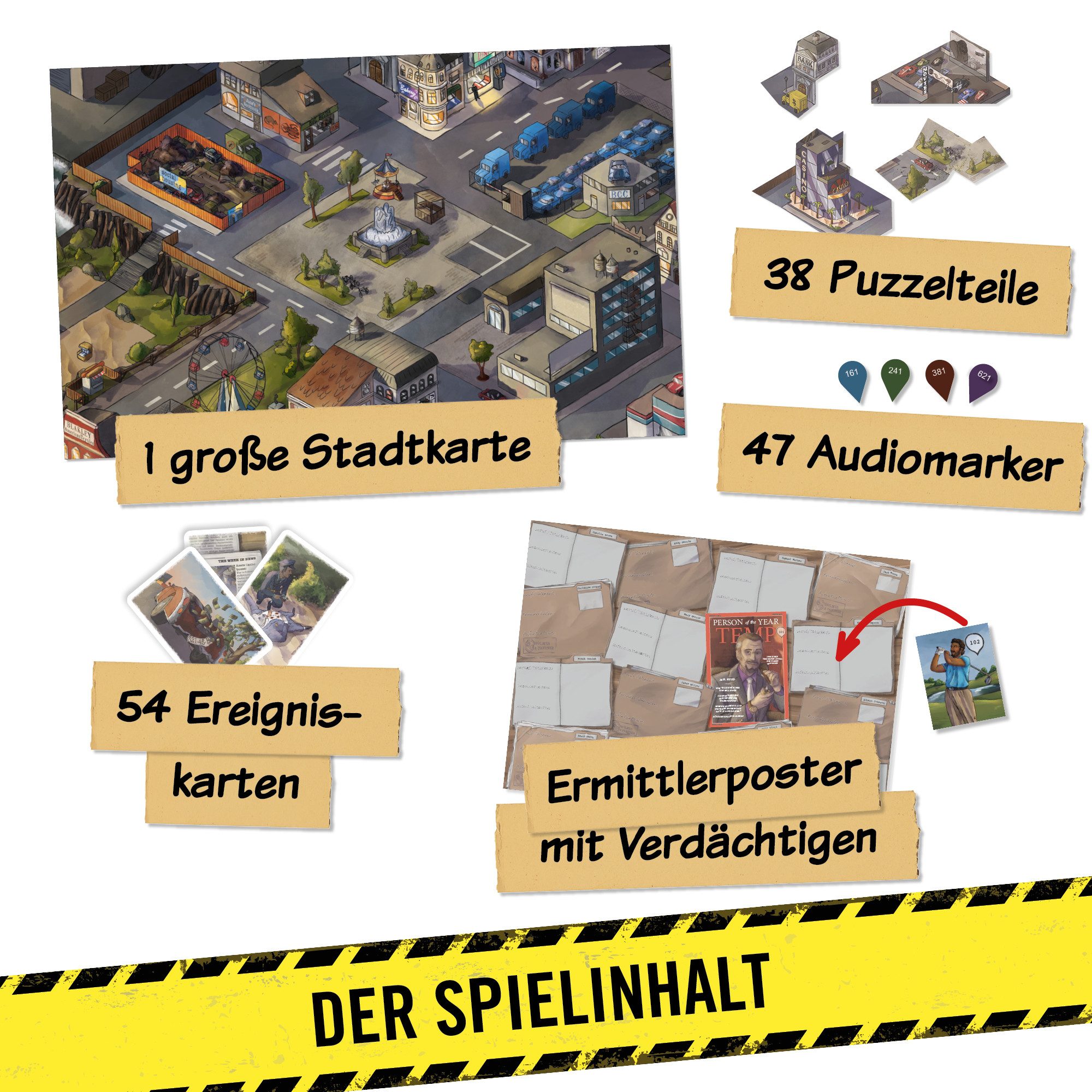 Hidden Games Spiel Wer hat Mr. Reed getötet?, Krimi-Brettspiel, Made in Germany