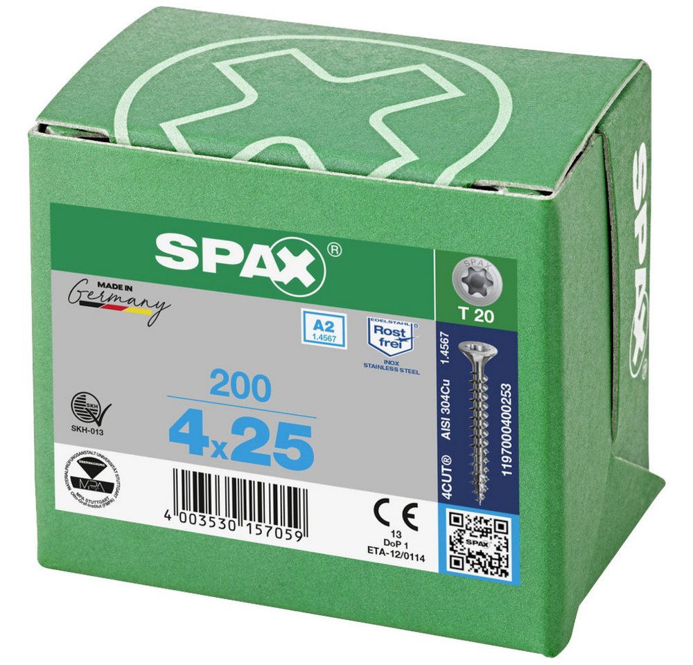 Thumbnail - SPAX Schraube SPAX 1197000400203 Holzschraube 4 mm 20 mm T-STAR plus 88091 Edelst