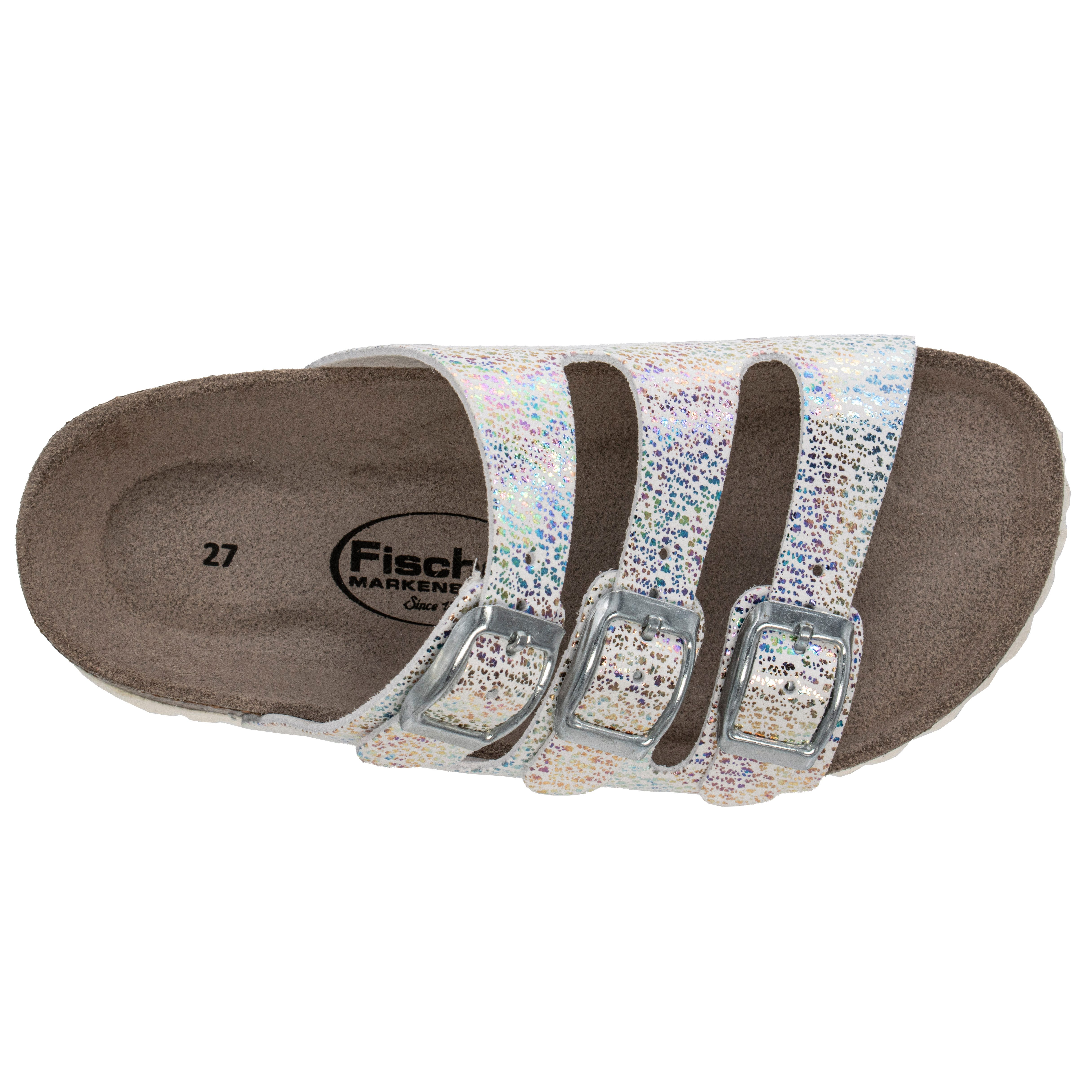 Fischer-Markenschuh Hawaii Pantolette aus Vegano (Lederimitat), mit Fleecefutter