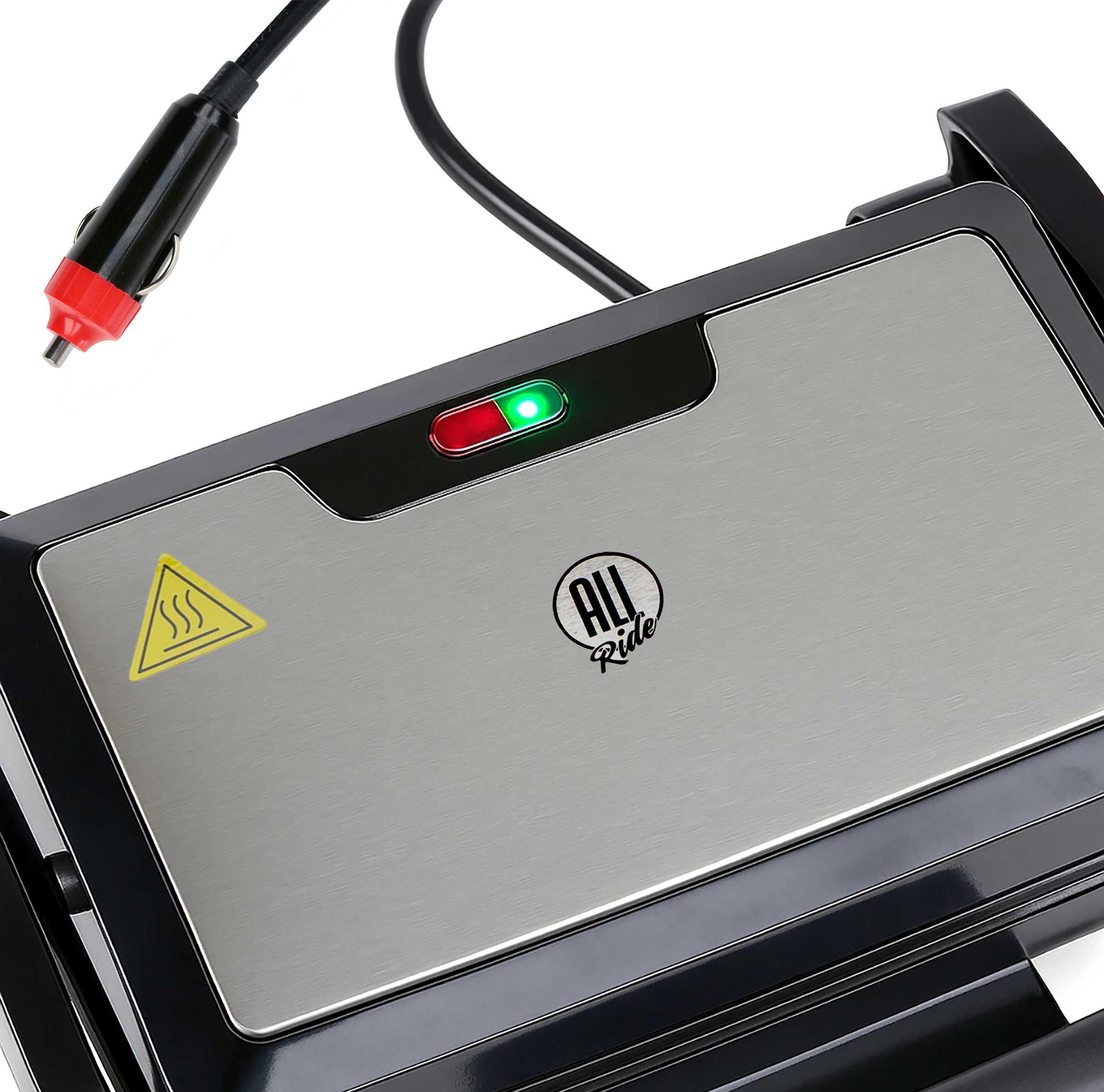 All Ride Kontaktgrill LKW Auto Kontaktgrill mit Zigarettenstecker 12V, 120 W, Reise Kontaktgrill mit Tropfschale – Bild 4 von 5