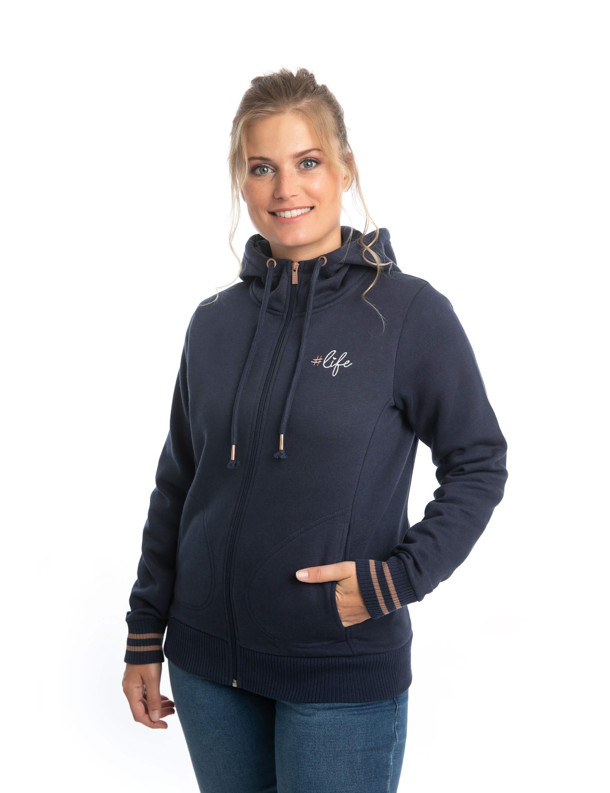 ROADSIGN australia Sweatjacke Life (1, 1-tlg., 1) mit Kapuze und Kragen, Rippbund an den Saumenden, sportliches Design