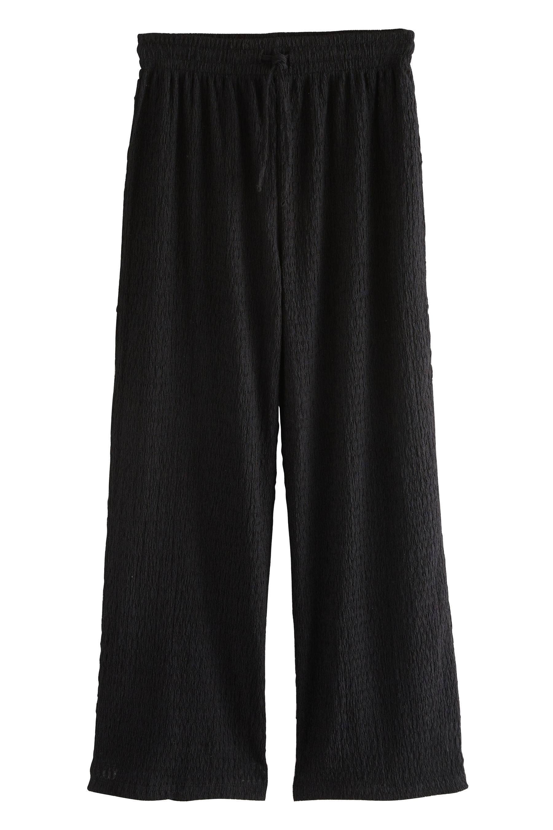 Palazzohose Strukturierte Hose mit weitem Bein