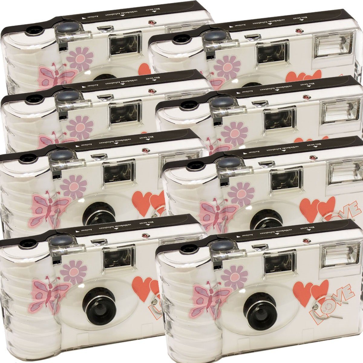 TopShot 8 x Einwegkamera Hochzeit Schmetterling Einwegkamera | alle Digitalkameras