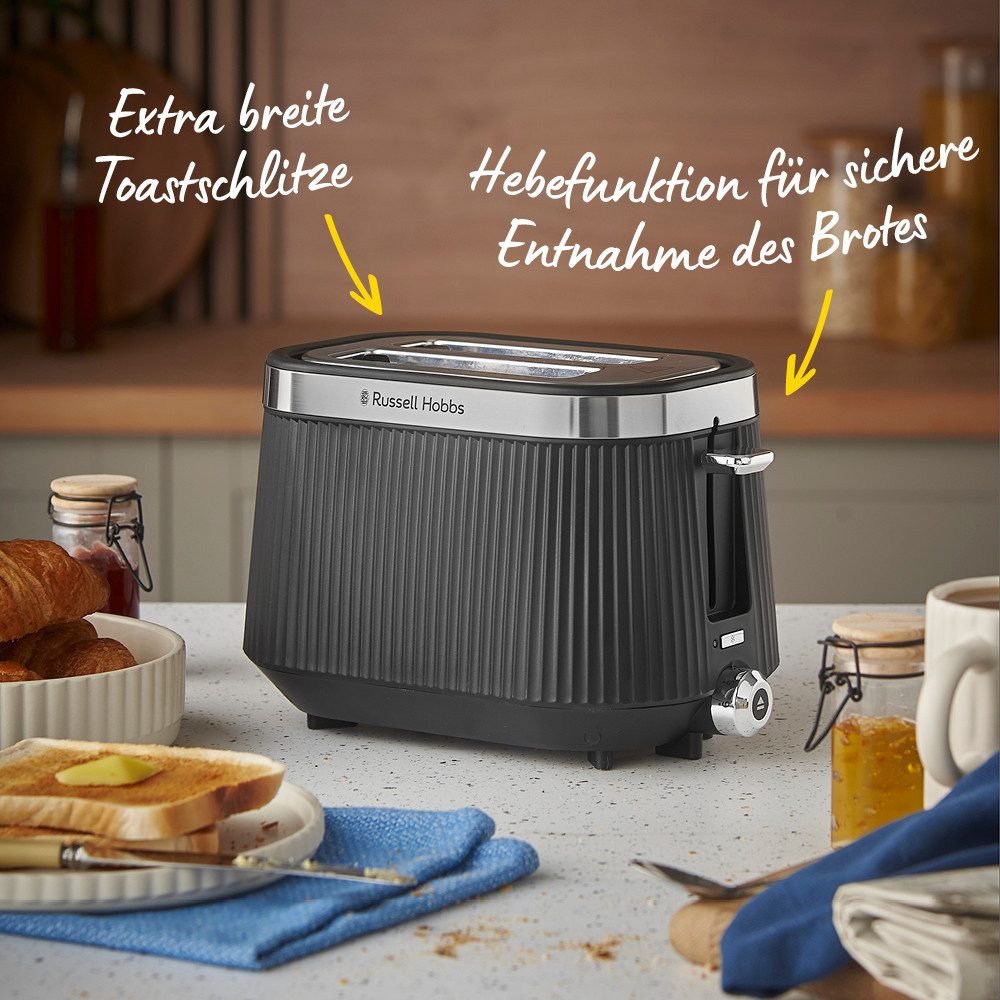 RUSSELL HOBBS Toaster 26760-56, 980 W, 2extra breite Toastschlitze, 6 Bräunungsstufen