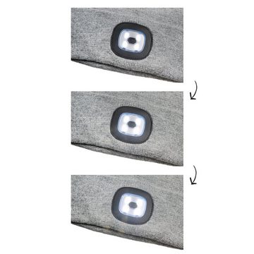 Schecker Strickmütze Strickmütze mit LED-Licht (1-St) abnehmbare LED-Einheit