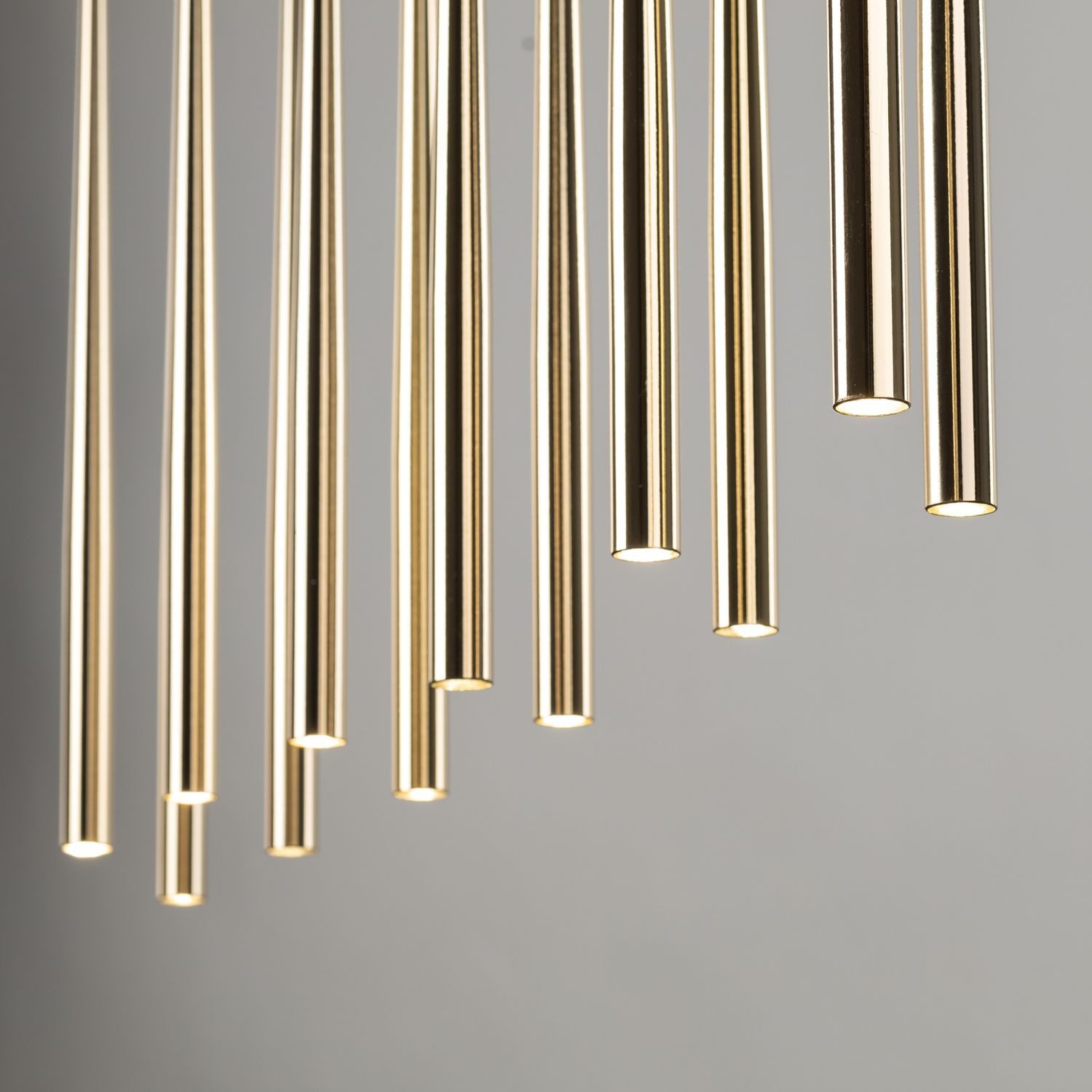 Licht-Erlebnisse Pendelleuchte PIANO, ohne Leuchtmittel, Metall G9 H: max. 140 cm in Schwarz Gold länglich Modern