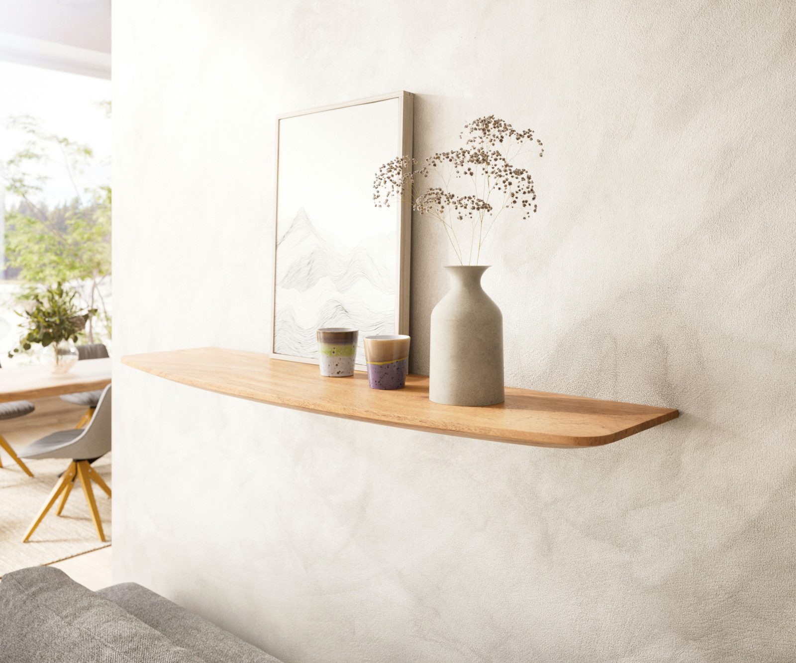 DELIFE Wandregal Edge, Akazie Natur 100 günstig online kaufen
