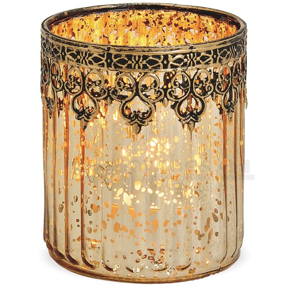 matches21 HOME & HOBBY Kerzenständer Windlicht Orientalisch Metalldeko 12 cm