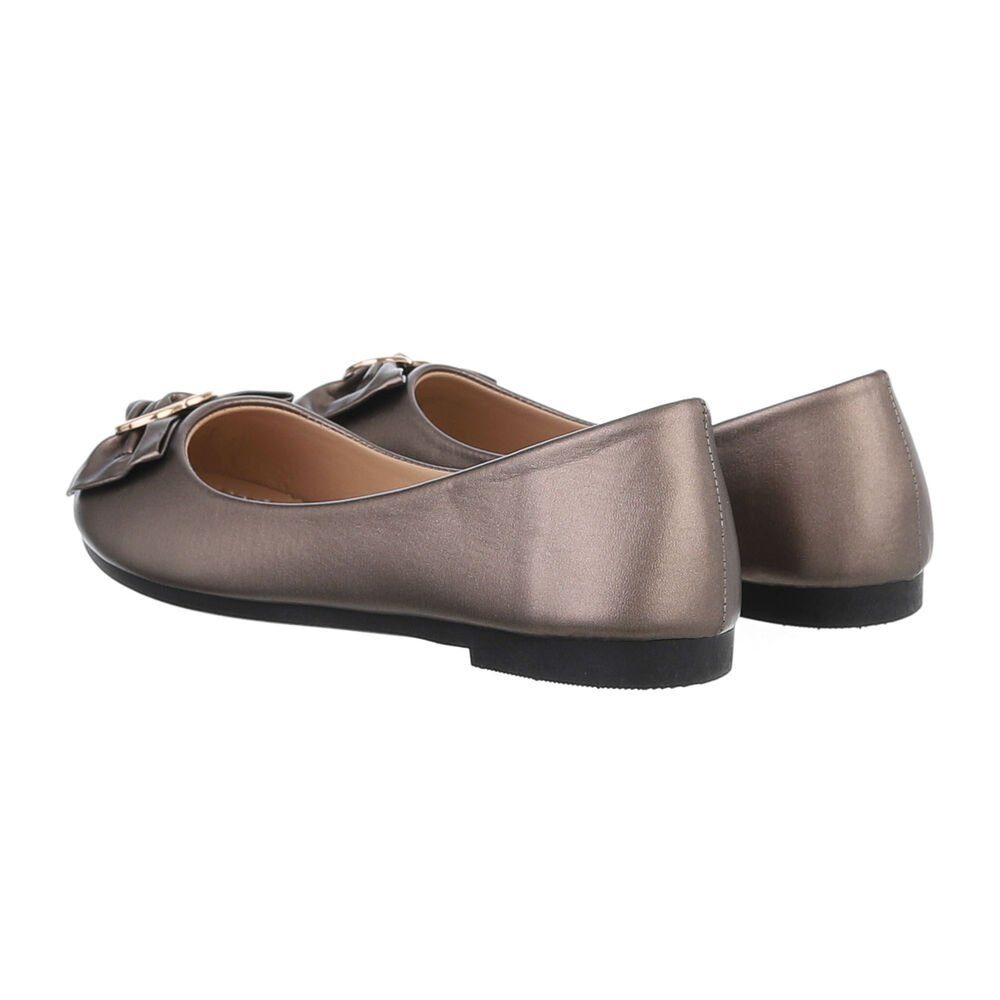 Ital-Design Damen Freizeit Ballerina (85894206) Blockabsatz Klassische Ballerinas in Bronze
