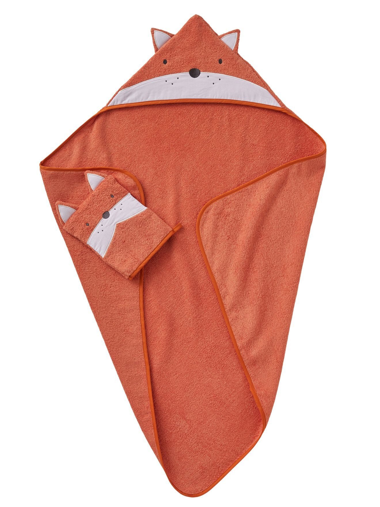 vertbaudet Kapuzenhandtuch Baby-Set: Badetuch und Waschhandschuh günstig online kaufen