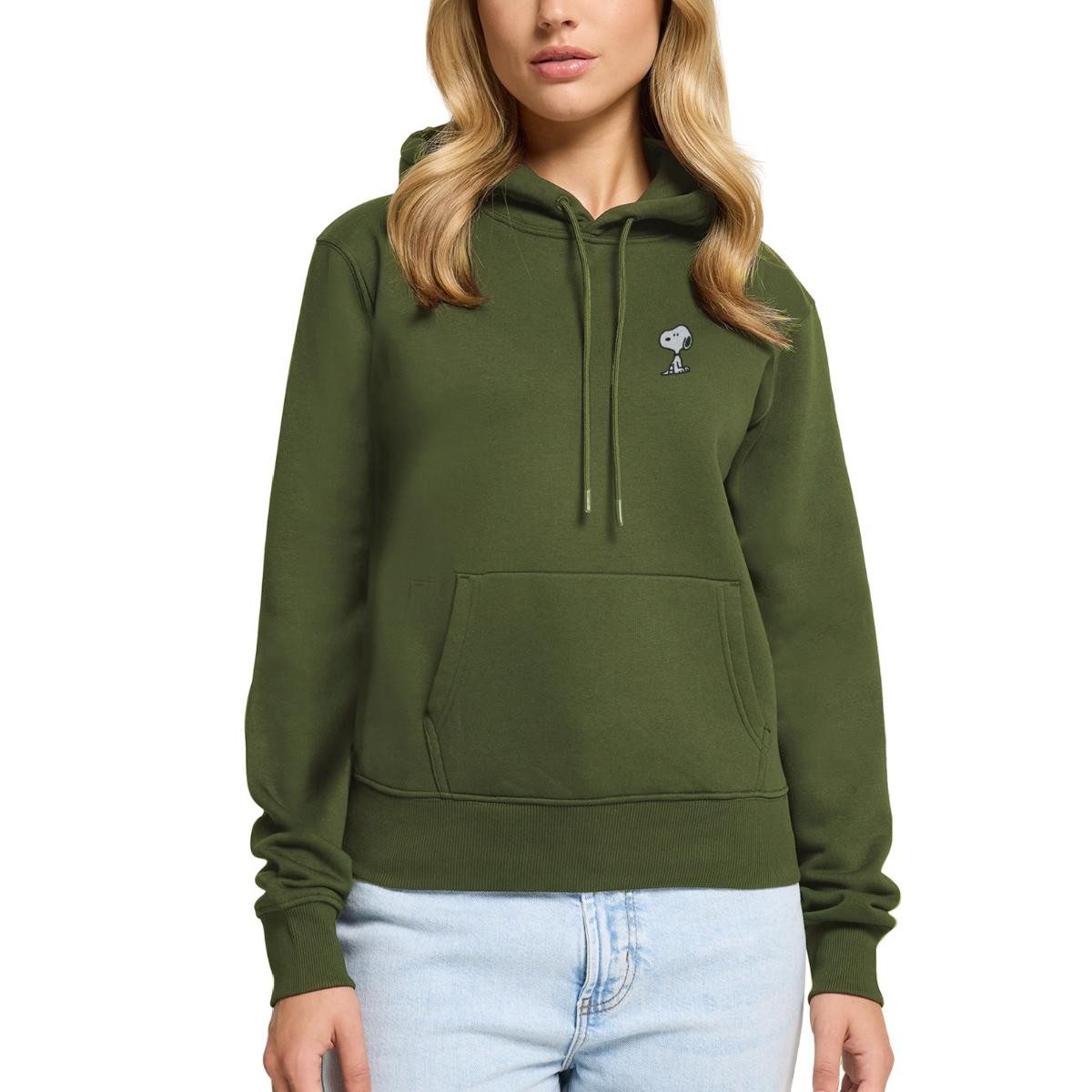 Spreadshirt Hoodie Peanuts Snoopy Stick Niedlich Damen Premium Hoodie (1-tlg)