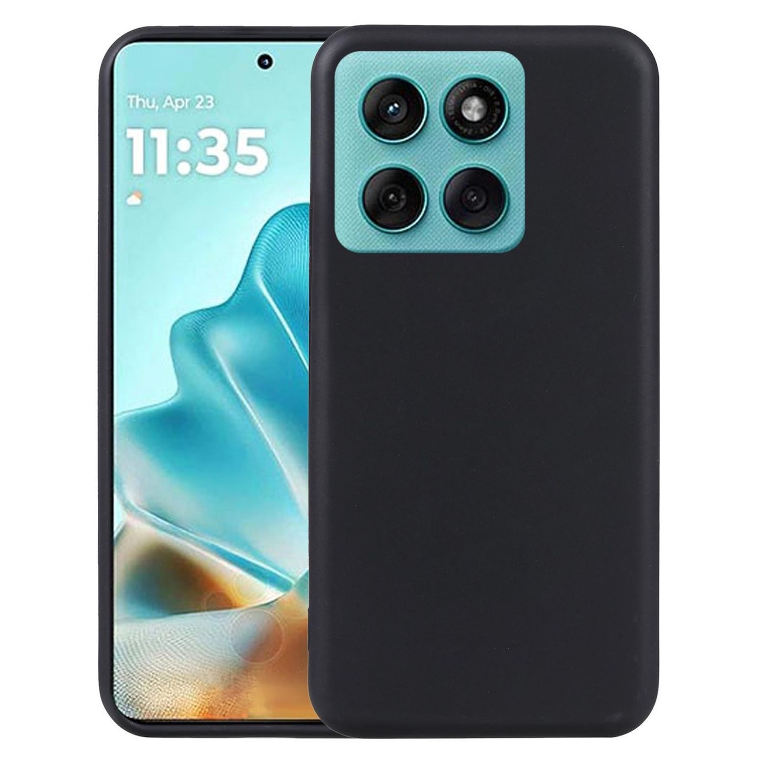 Wigento Handyhülle Für Motorola Edge 60 Fusion Silikon TPU Schutz Hülle Flexibel Schwarz, Stilvolle TPU Hülle, präzise Aussparungen, schützend