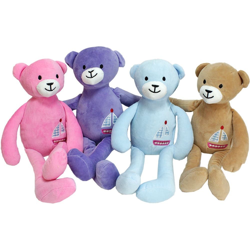 BEMIRO Tierkuscheltier Teddy mit Stickerei Boot in Glitzer - ca. 35 cm