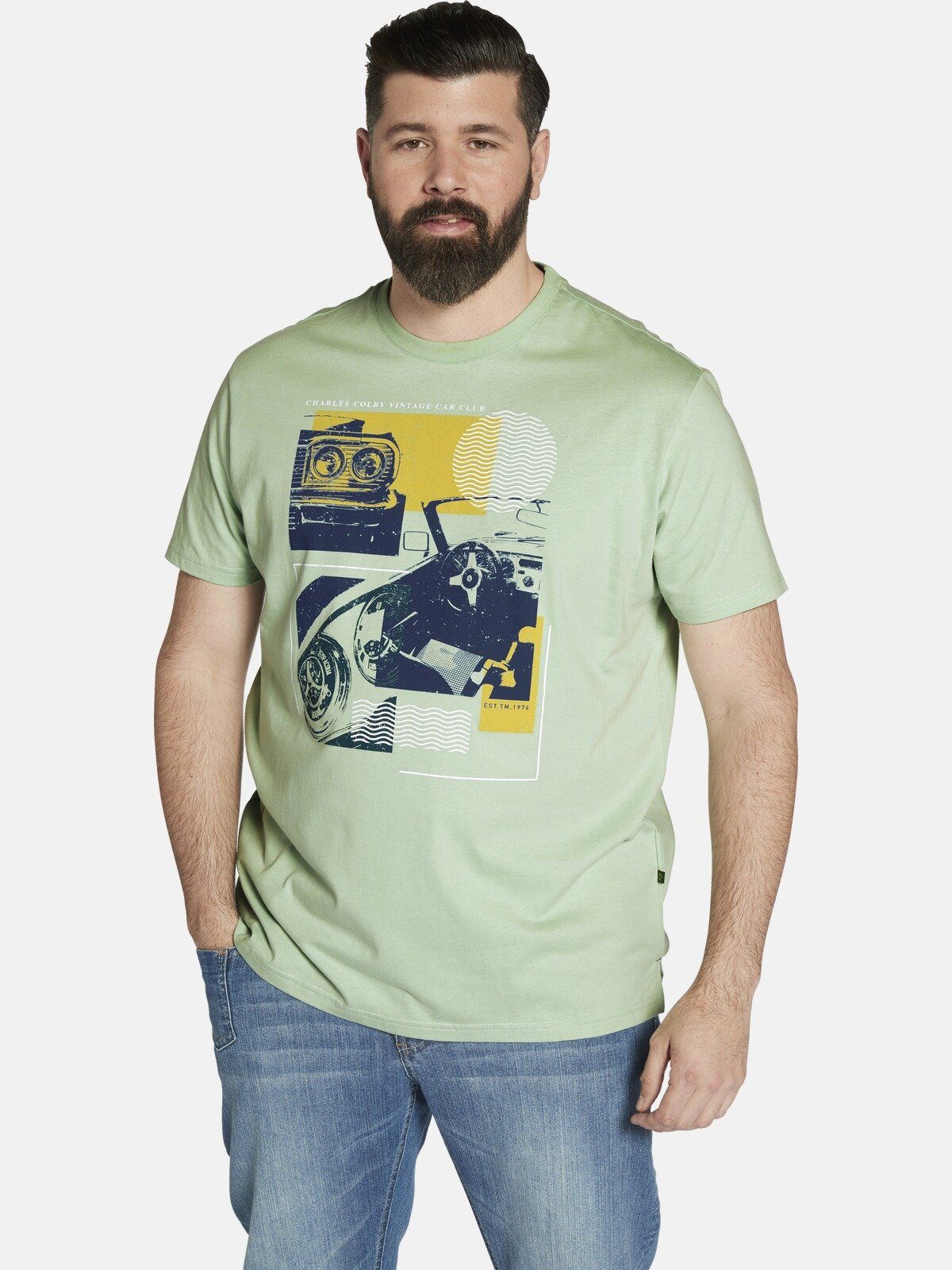 Charles Colby T-Shirt EARL BENJAMIN mit großflächigem Print