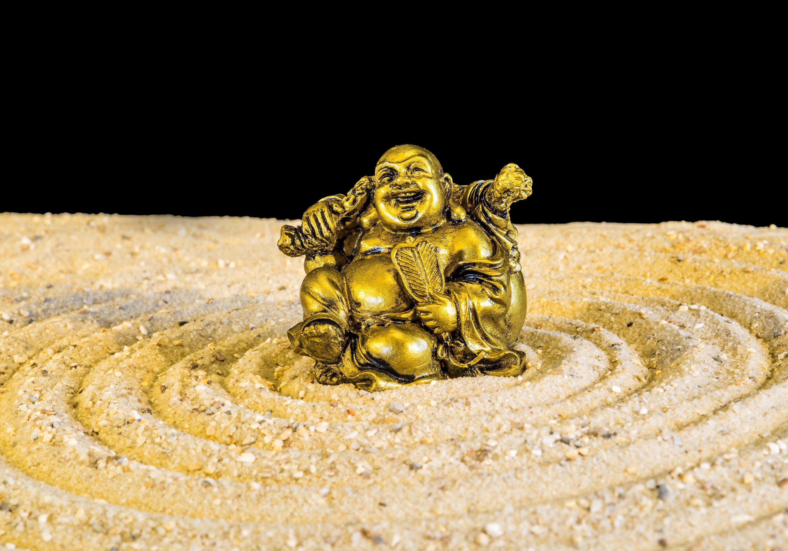 wandmotiv24 Fototapete Goldener Buddha im Zen-Kreis, glatt, Wandtapete, Motivtapete, matt, Vliestapete | Fototapeten
