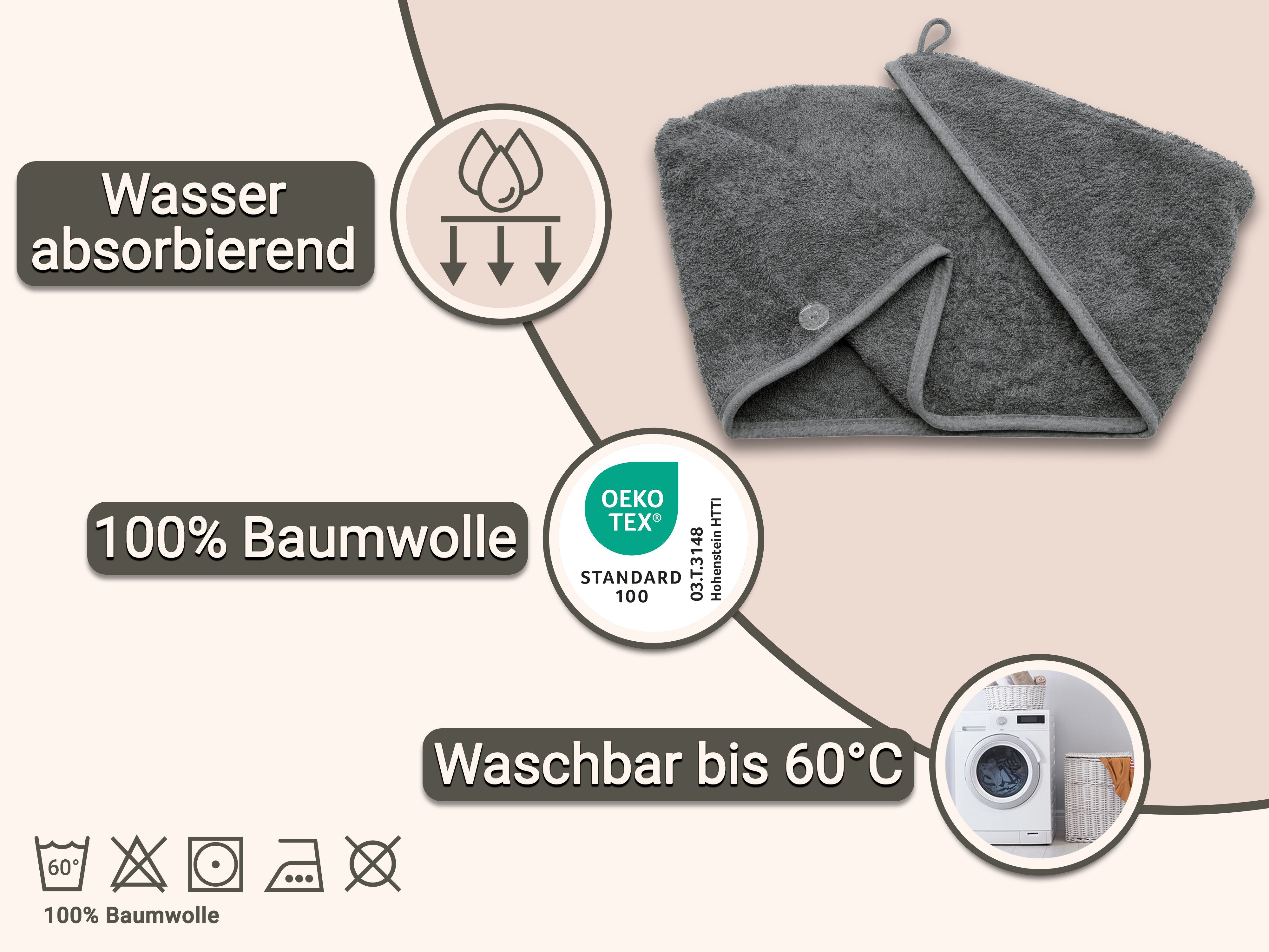 ZOLLNER Turban-Handtuch, Walkfrottier (1-St), 23 x 64 cm, 100% Baumwolle, m günstig online kaufen