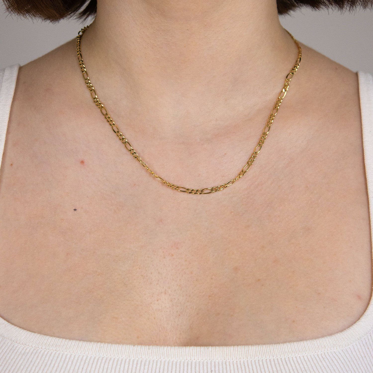 HOPLO Goldkette Goldkette Figarokette Halskette Breite 4,0 mm 42 cm 333 - 8 Karat Gold, Made in Germany – Bild 3 von 5