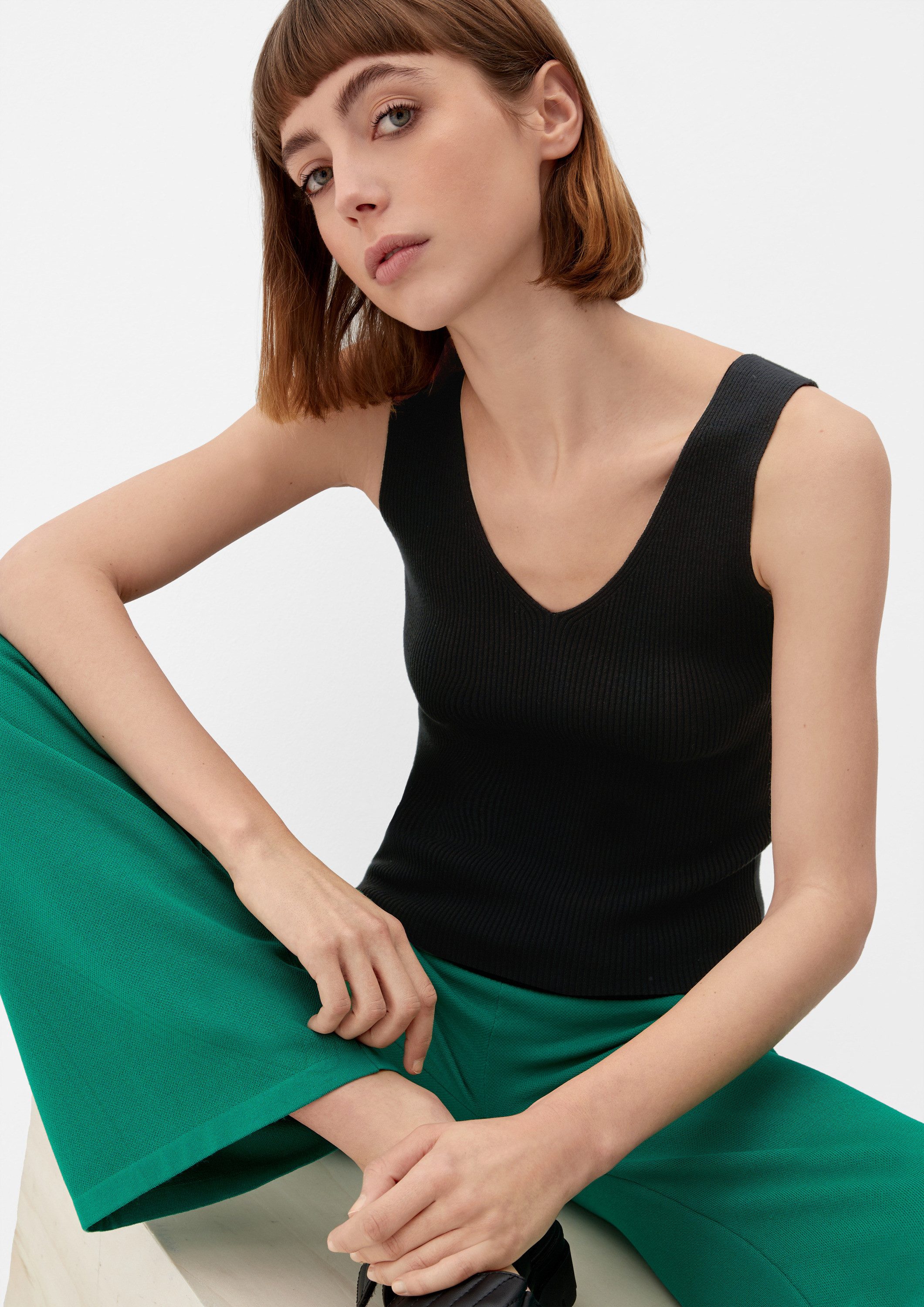 s.Oliver Muscleshirt Strickpullunder Stricktop aus Viskosemix