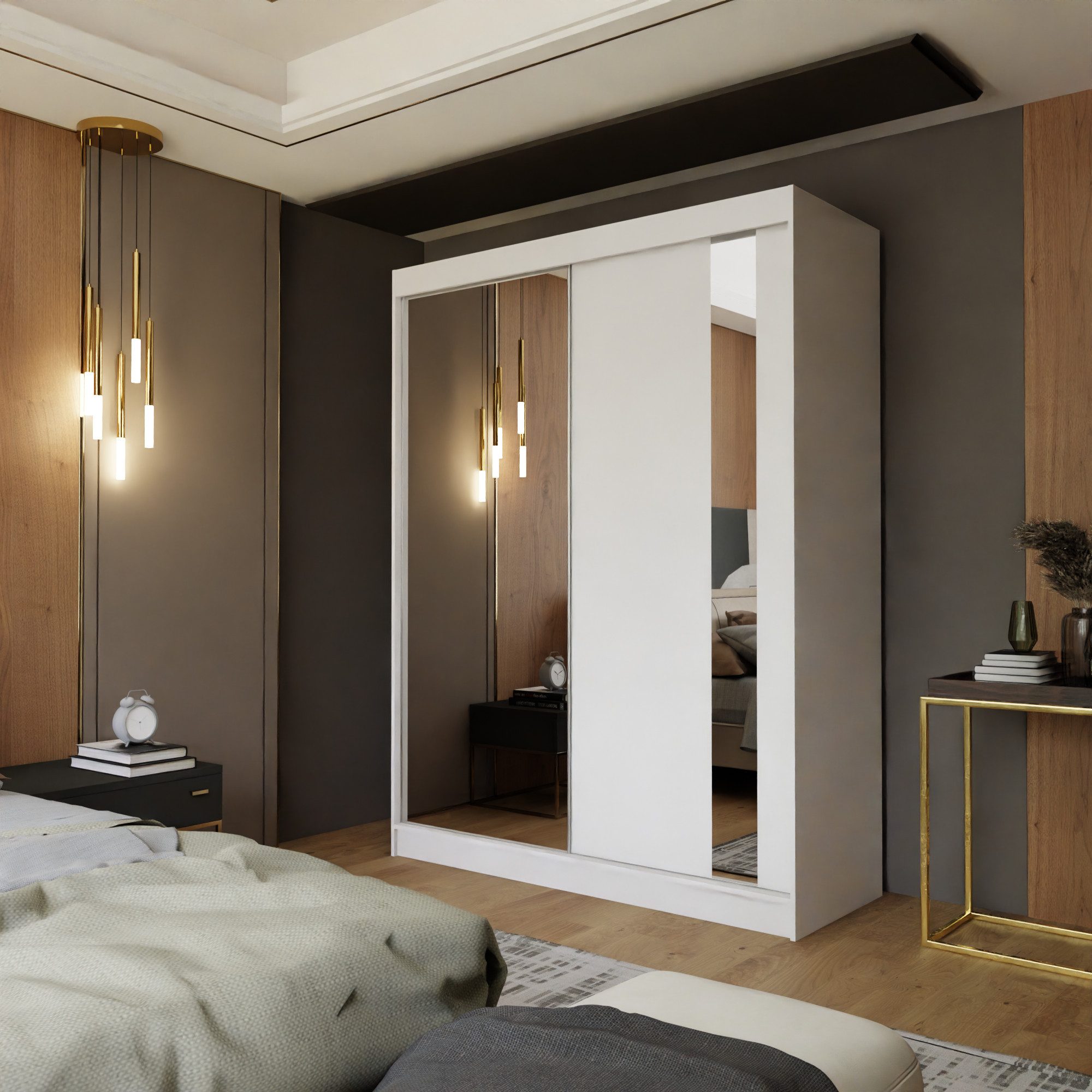 Beautysofa Schwebetürenschrank Gaja 150 cm (2-türig günstig online kaufen