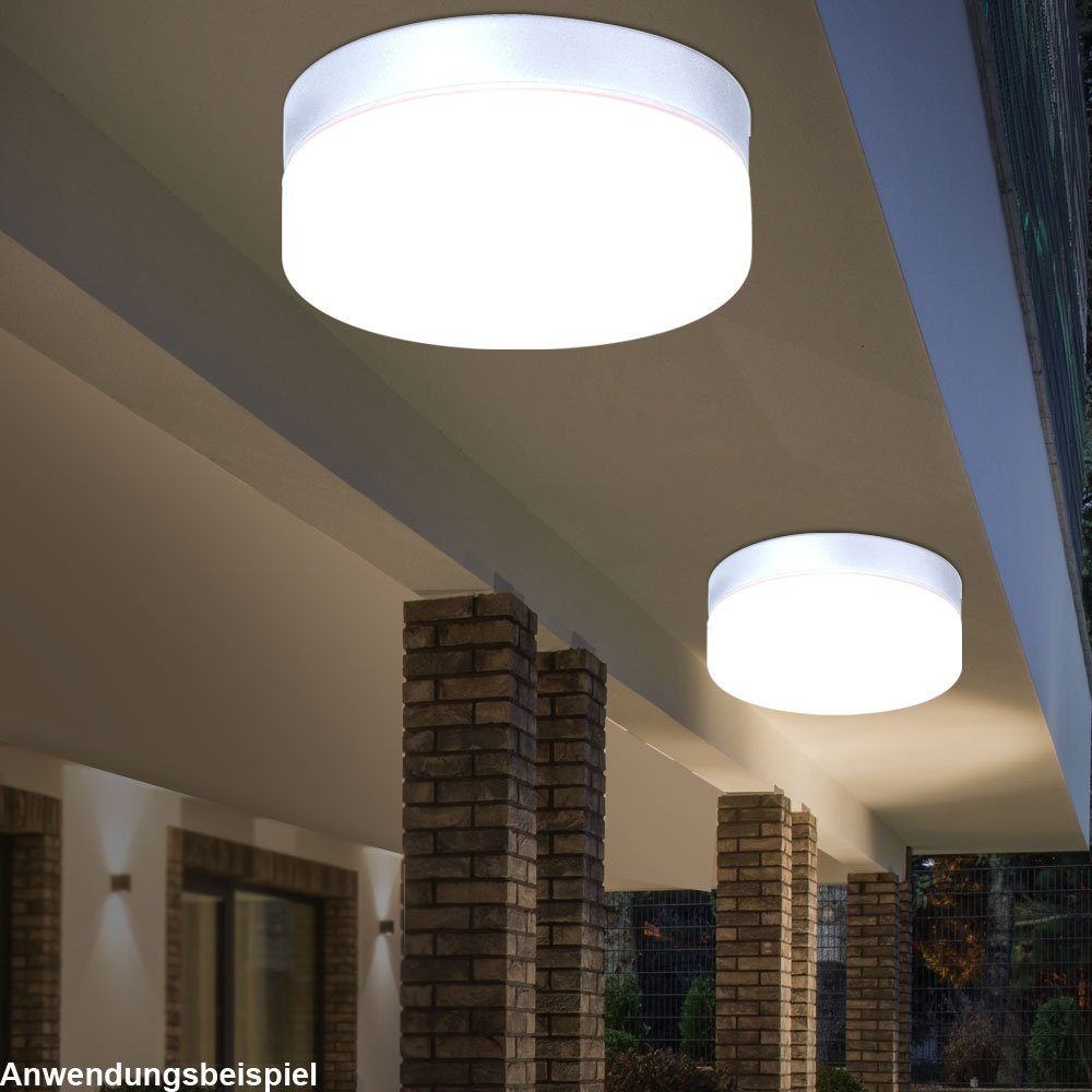 etc-shop Außen-Deckenleuchte, LED Decken Lampe Badezimmer Beleuchtung dimmbar RGB Fernbedienung ALU