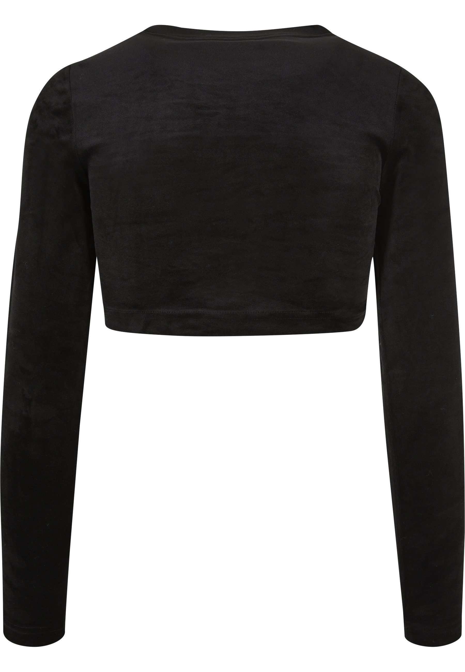 Fubu Longsleeve Fubu Damen FW224-018-1 Old English Rhinestone Velours LS black (1-tlg)