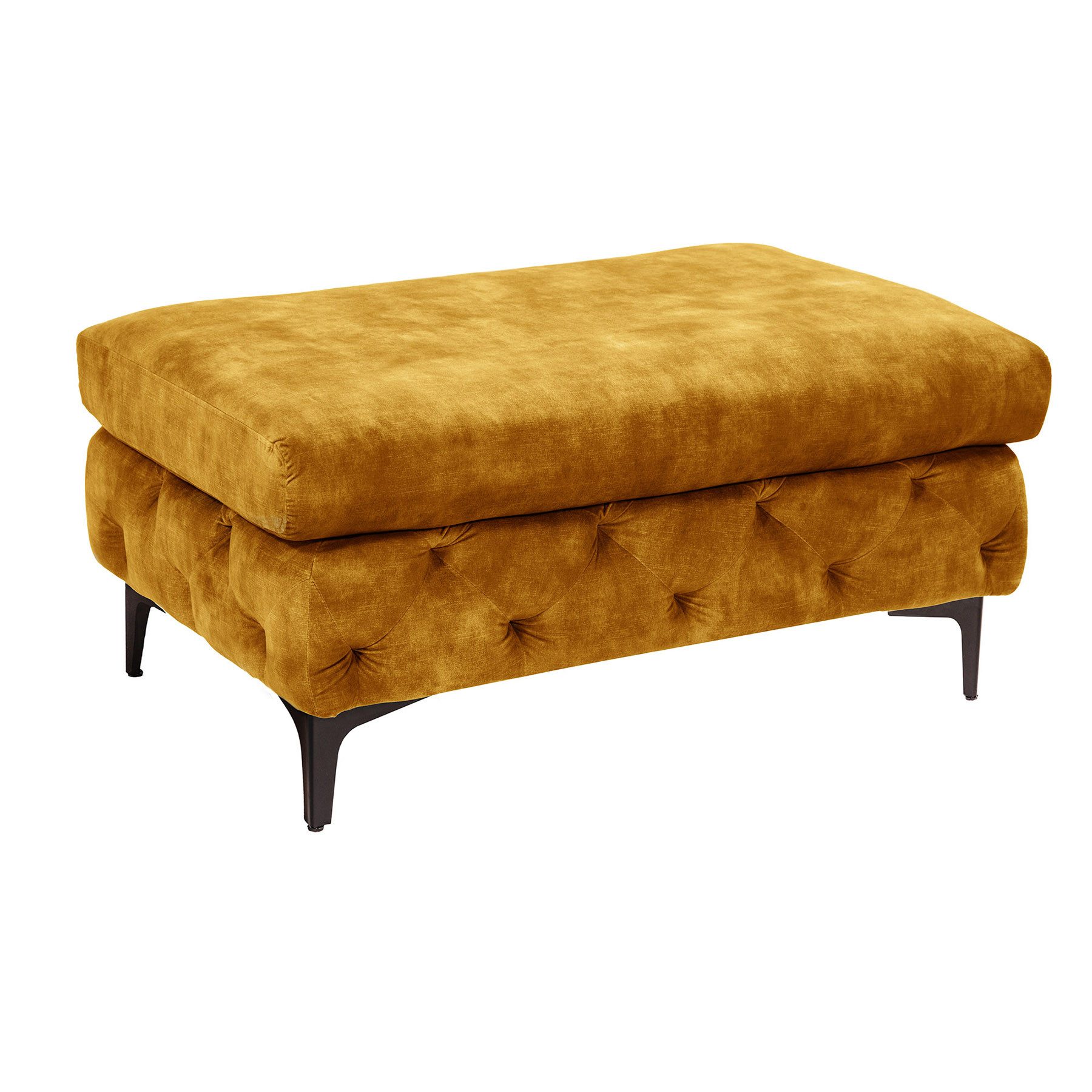 riess-ambiente Fußhocker MODERN BAROCK 90cm senfgelb günstig online kaufen