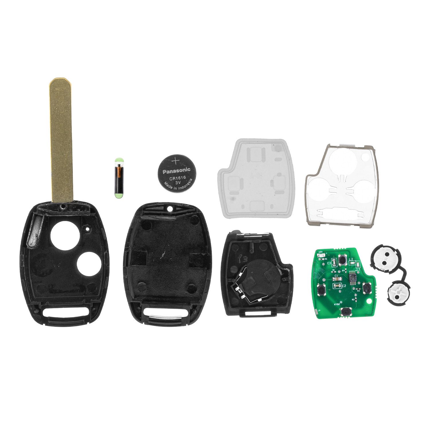 mt-key Schlüsseltasche Auto Funk Schlüssel Fernbedienung ID48 HON66 (Set), für Honda Accord (VII, 03–05); Civic (EP/EM/ES VII, 03–05); CR-V (