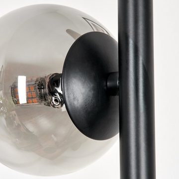 hofstein Stehlampe Stehlampe aus Metall/Glas in Schwarz/Rauchfarben, ohne Leuchtmittel, mit Glasschirmen (10, 12 cm), Fußschalter, 3x G9, ohne Leuchtmittel