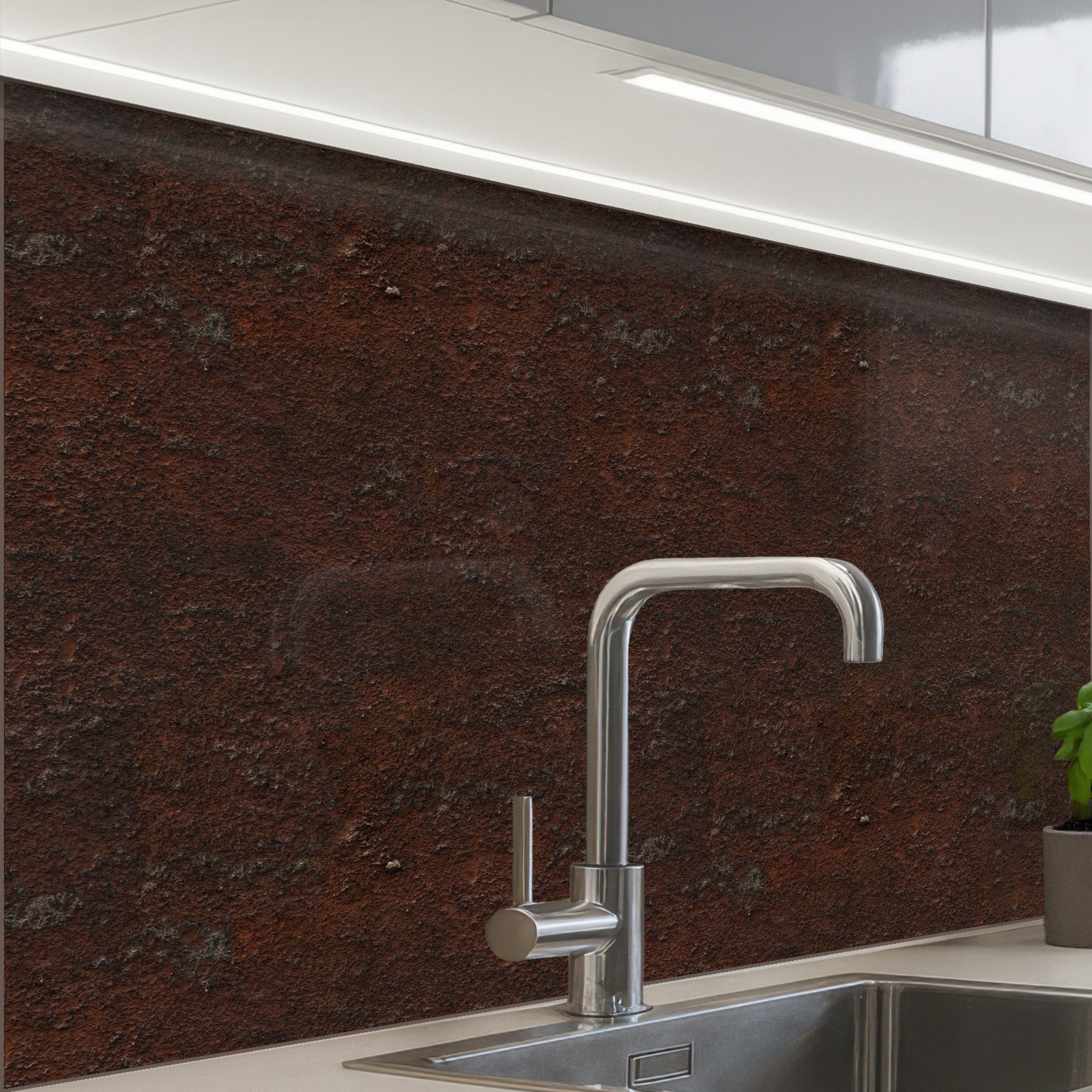 KitchenYeah Küchenrückwand Muster selbstklebend (keine Folie) Dunkelbraun - Wand - Rost, (1-tlg), Spritzschutz, Küche, Rückwand, Küchenwand, Küchenfront, 30x20 cm