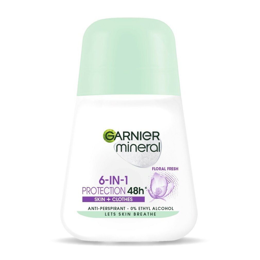 GARNIER Deo-Roller Mineral Roll-on Deodorant 6in1 Schutz 48h Floral Fresh - 50ml