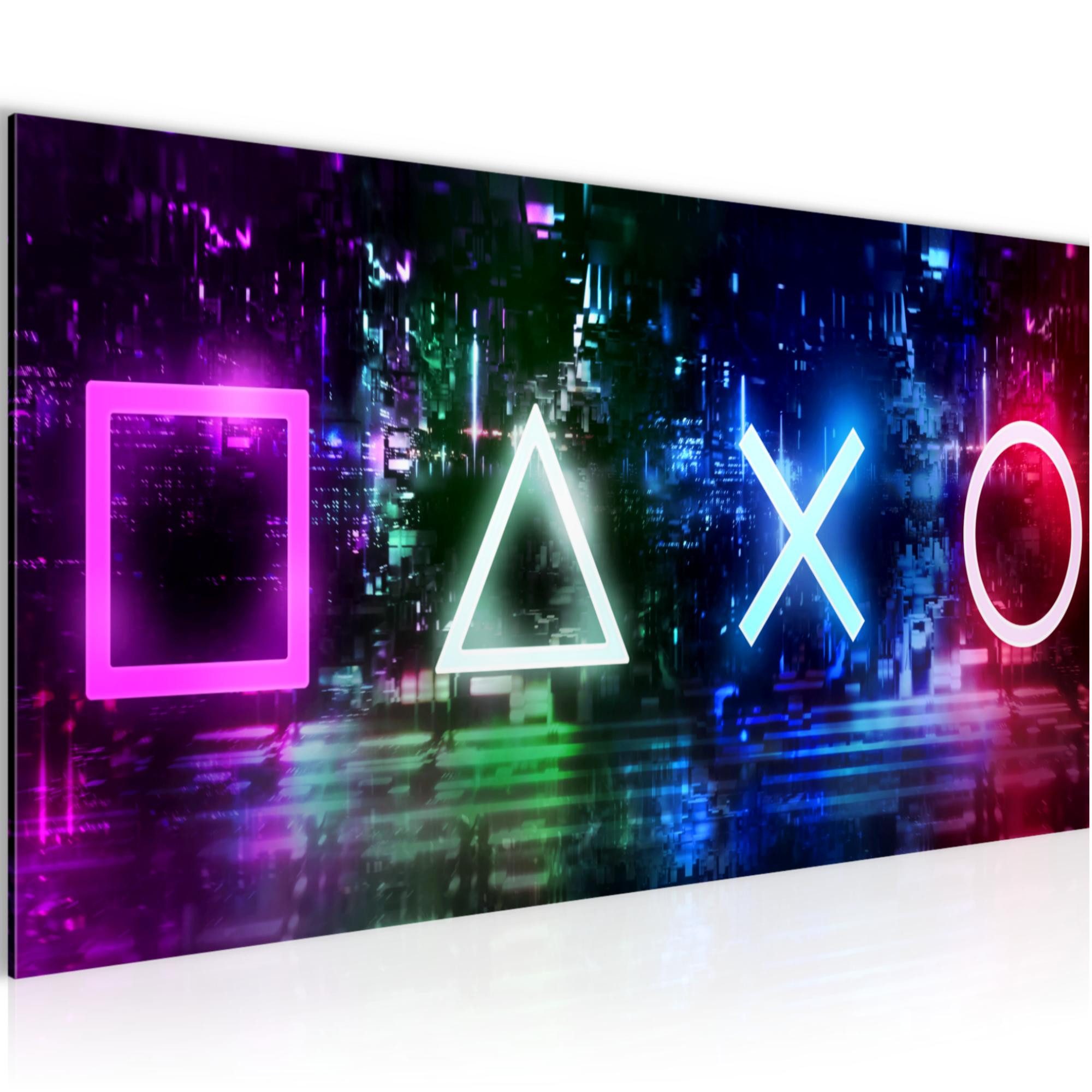 Runa Art Wandbild Gamer 100x40 cm Modern Bild auf Vlies Leinwand Kinderzimmer, (1 St)