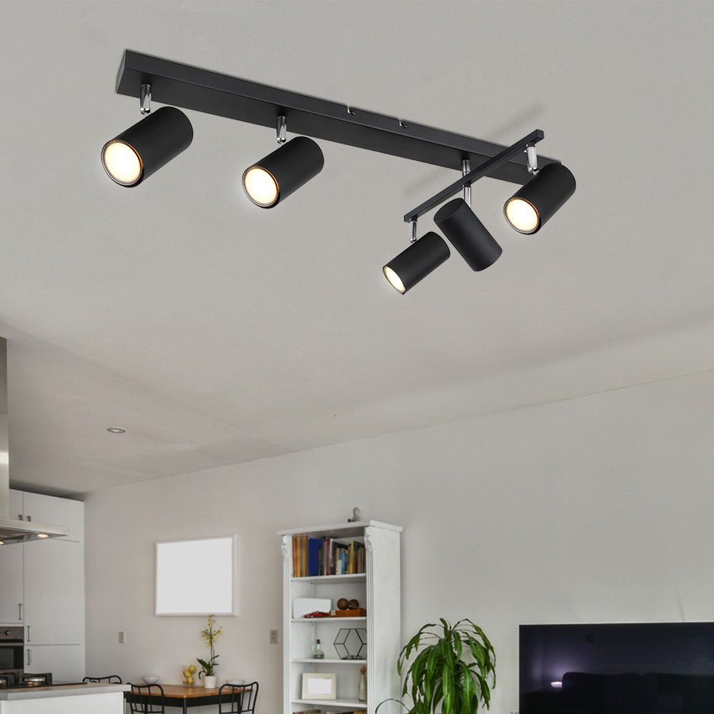 GLOBO LIGHTING Deckenleuchte, Leuchtmittel nicht inklusive, Spots Deckenleuchte schwarz Deckenleuchte GU10 5 Flammig